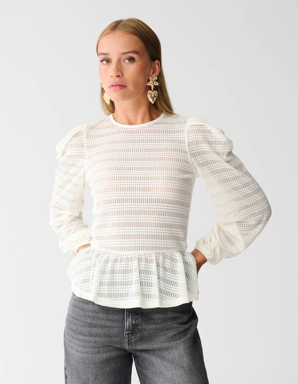 Bluse mit Maschenstruktur Off White SHOEBY WOMEN