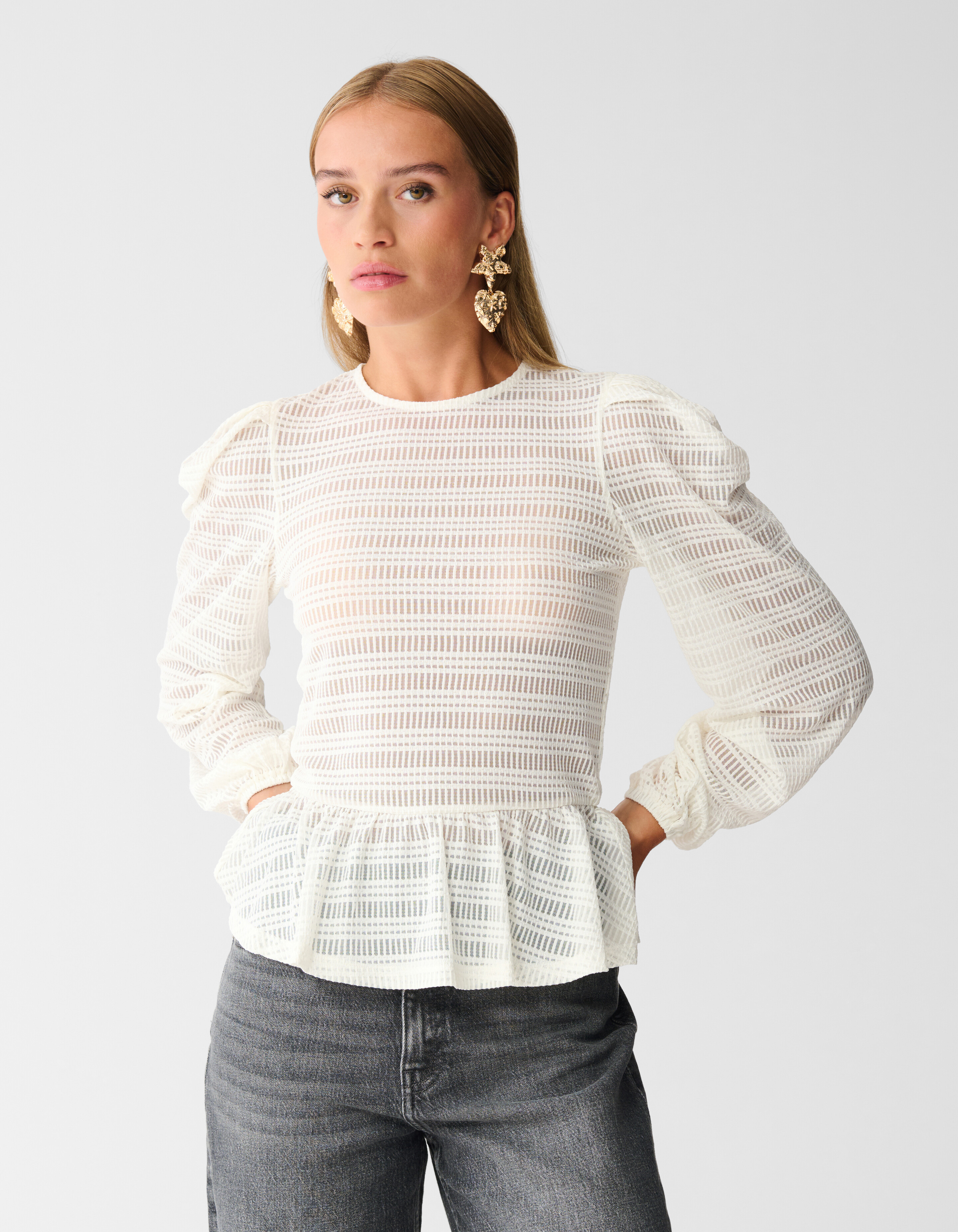 Bluse mit Maschenstruktur Off White SHOEBY WOMEN