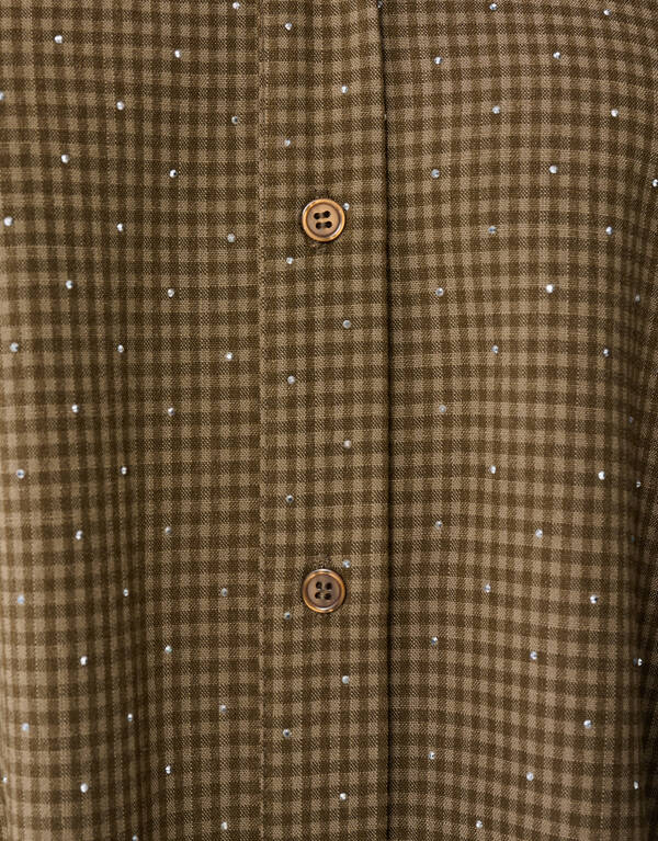 &Uuml;bergr&ouml;&szlig;en Rauten Strass Bluse Braun SHOEBY WOMEN