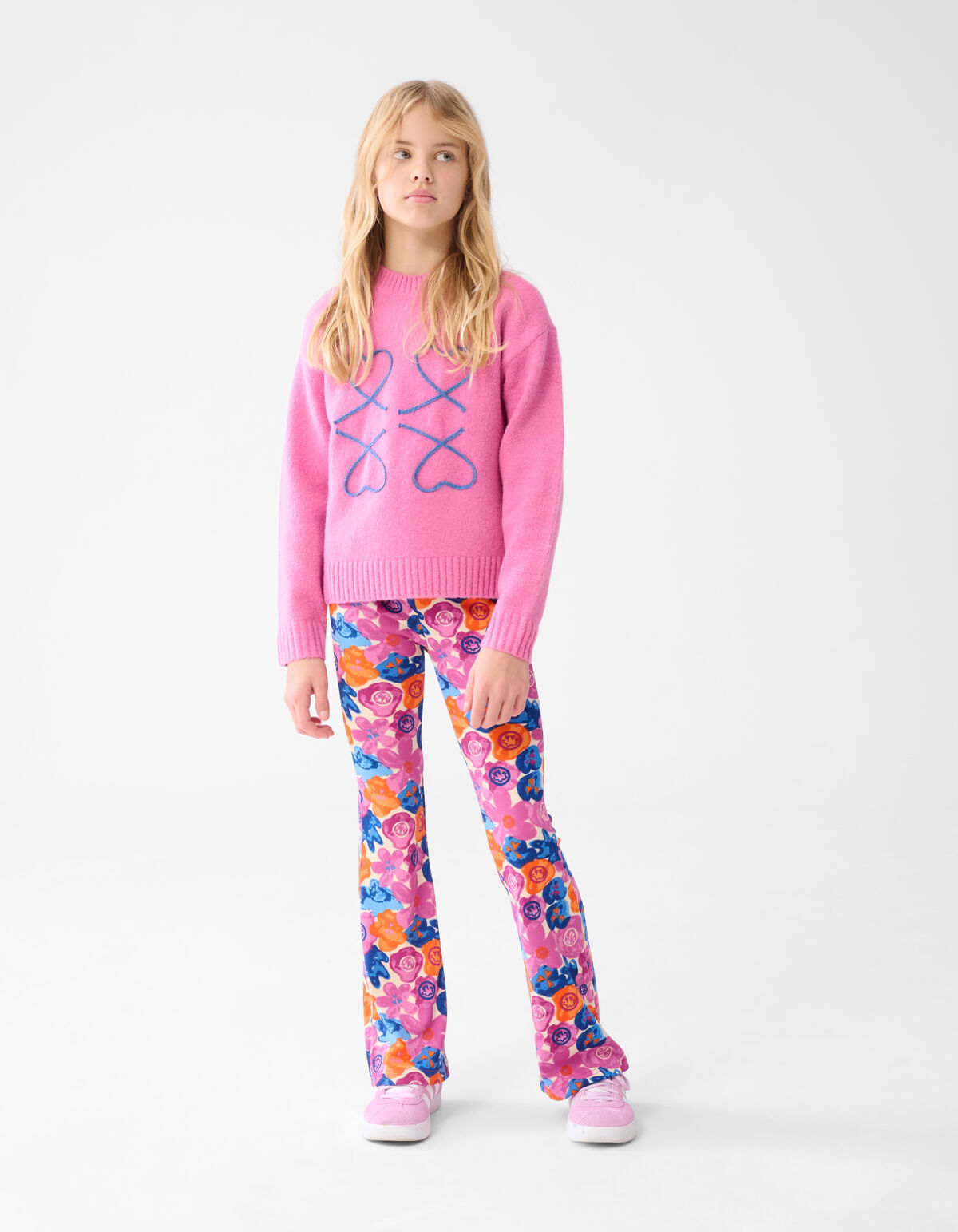 Bedruckte Leggings ausgestellter Rippe Hellrosa SHOEBY GIRLS