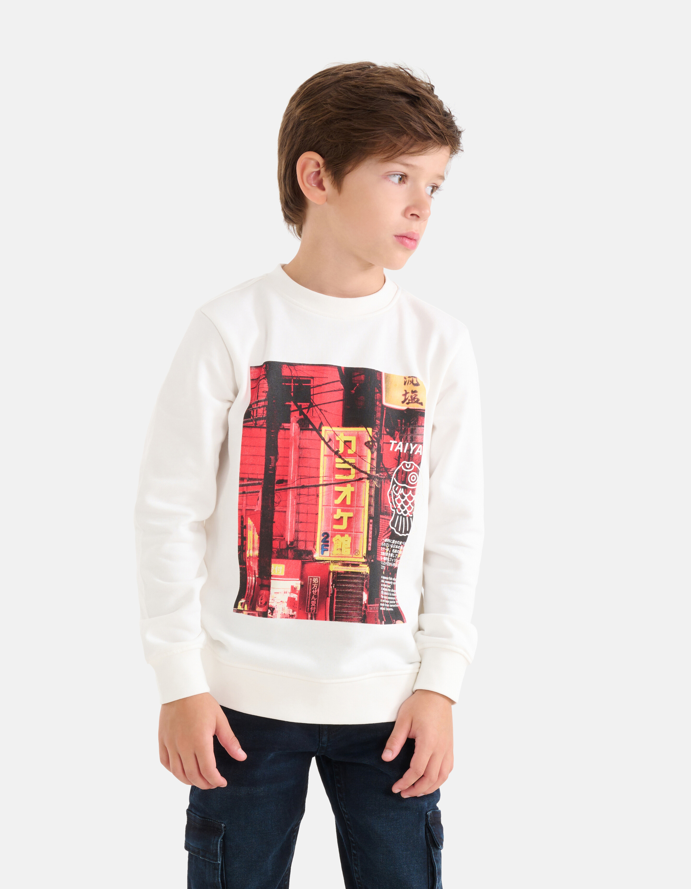 Bedruckter Pullover Off White SHOEBY BOYS