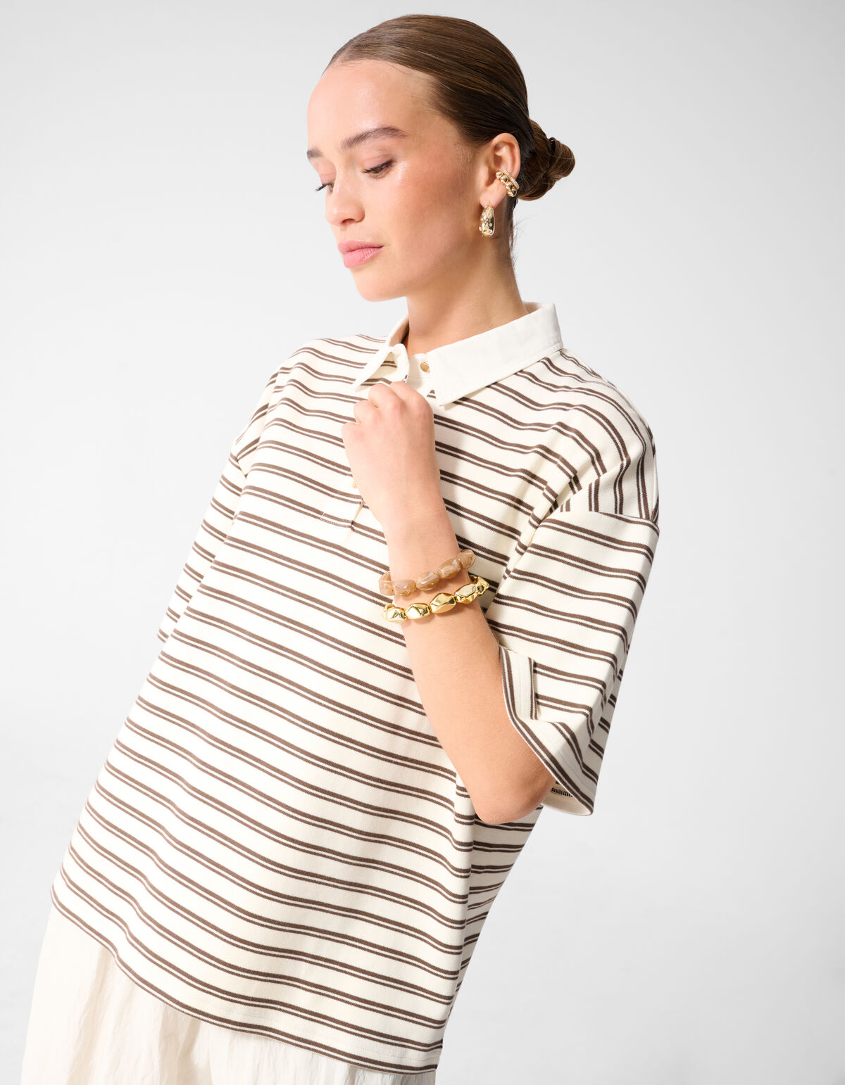 Perlenarmband-Set Braun/Gold SHOEBY ACCESSOIRES
