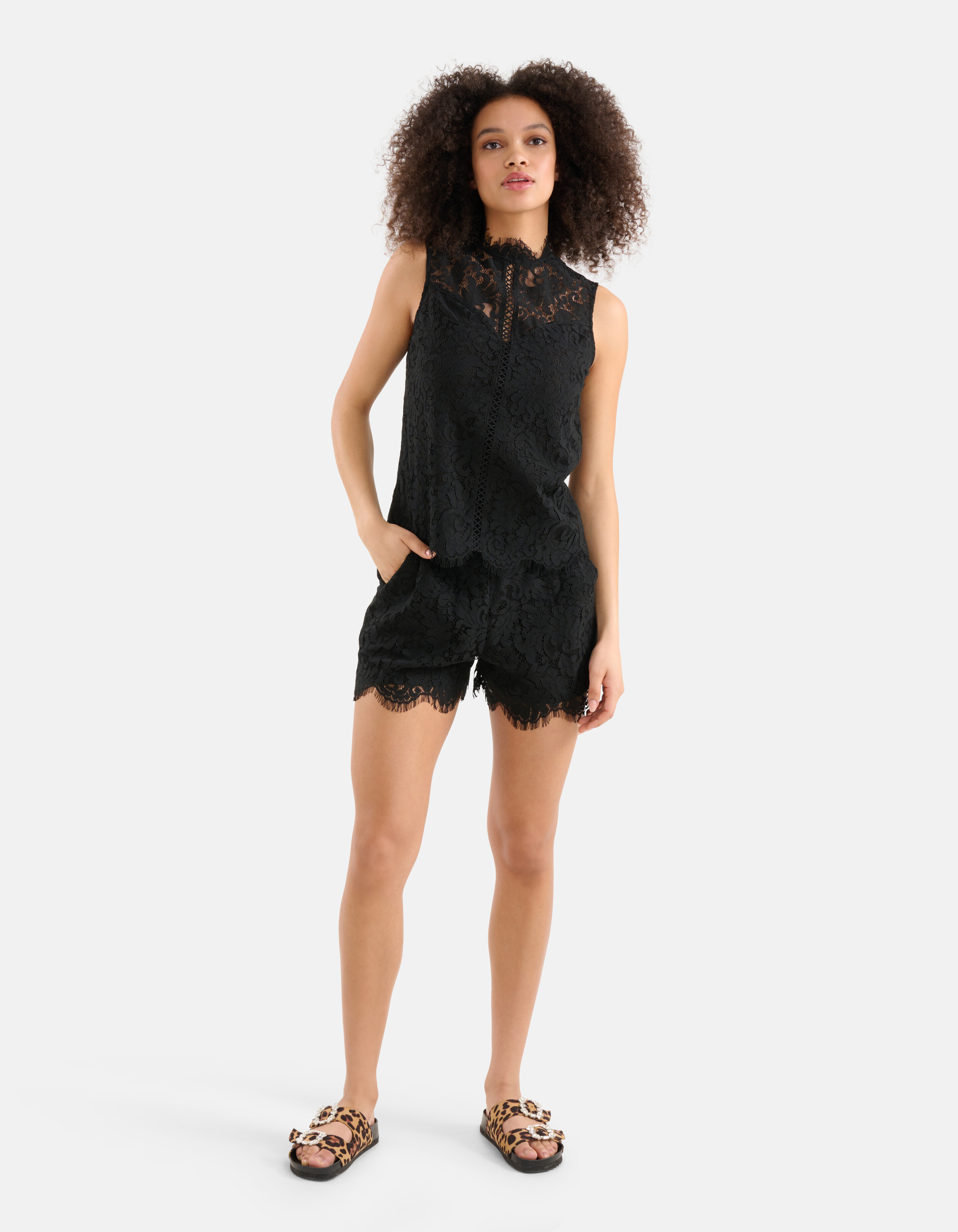 Spitzen-Top Schwarz SHOEBY WOMEN