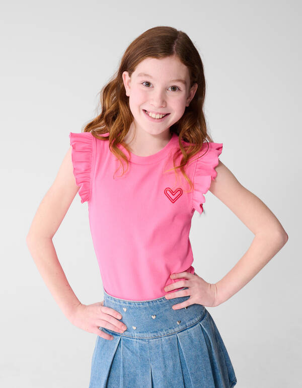 R&uuml;schentop Herz Rosa SHOEBY GIRLS