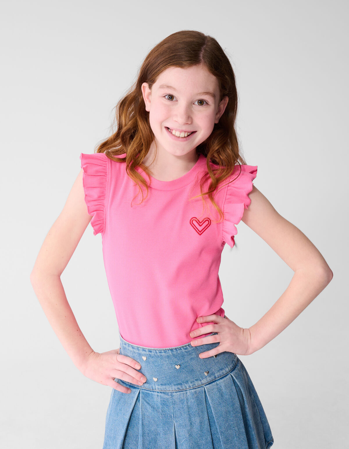 R&uuml;schentop Herz Rosa SHOEBY GIRLS