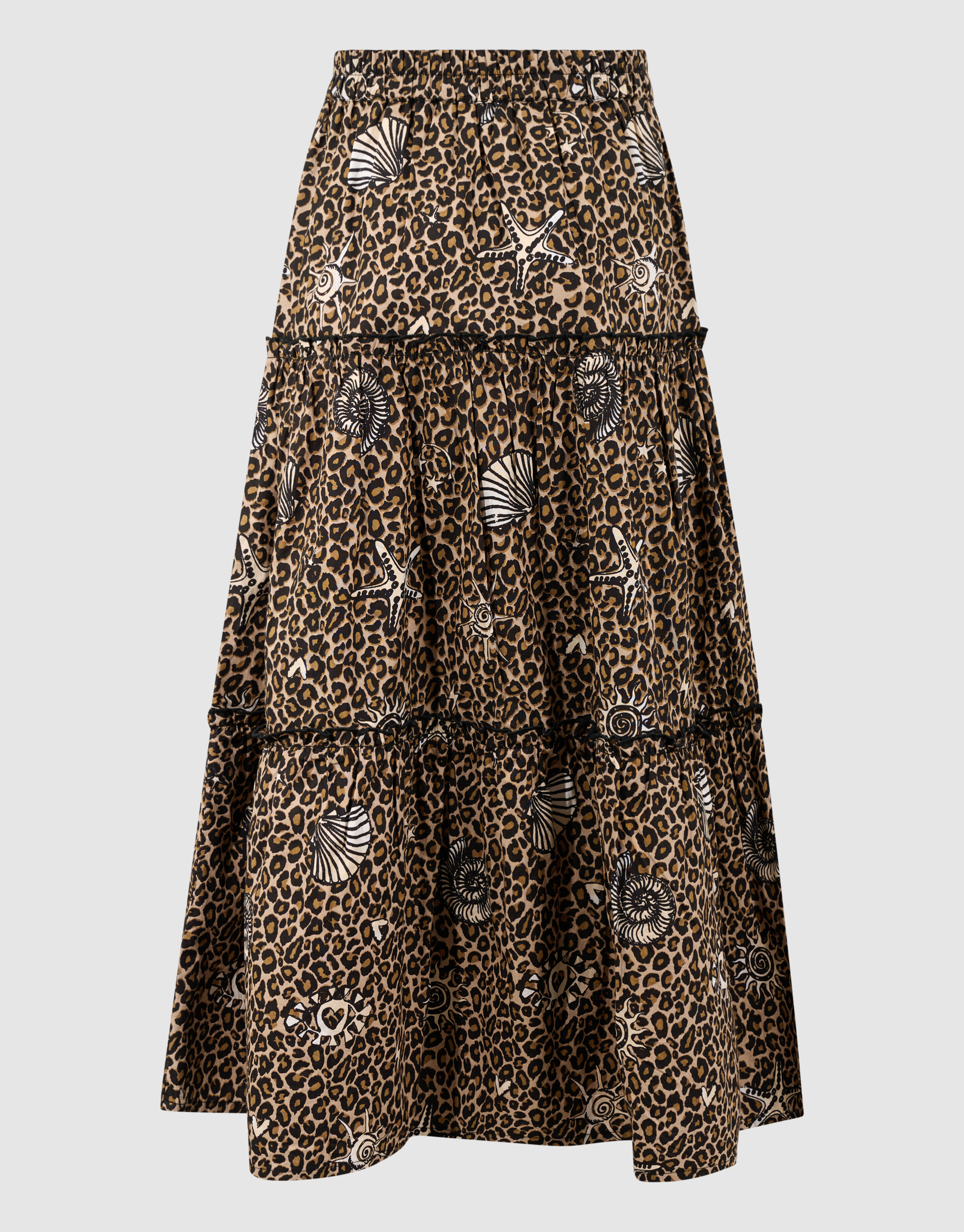 Bedruckter Leoparden Maxirock Braun SHOEBY GIRLS