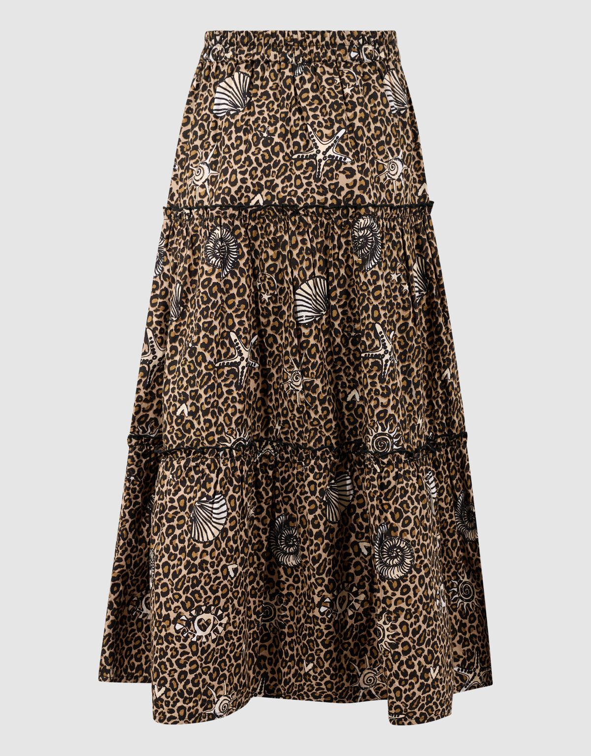 Bedruckter Leoparden Maxirock Braun SHOEBY GIRLS