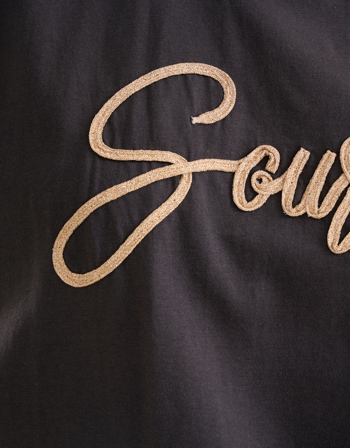 Crochet Tekst T-shirt Zwart SHOEBY WOMEN