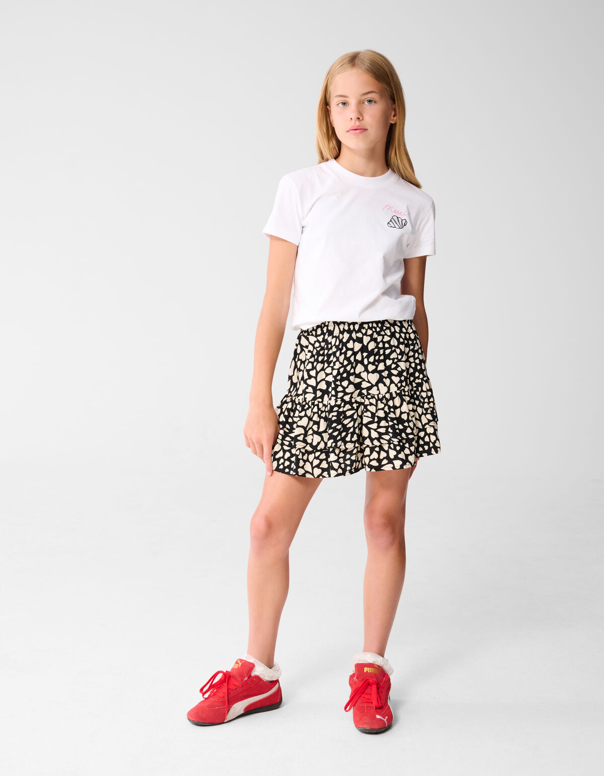 Herz-Rüschen-Minirock Schwarz SHOEBY GIRLS
