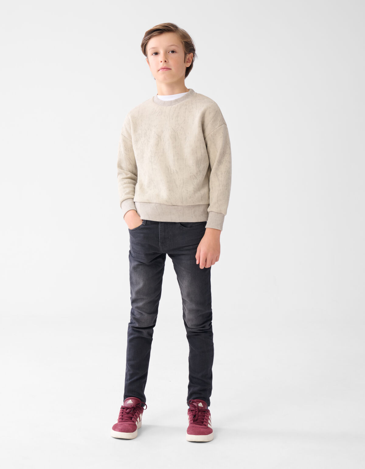 Bedrucktes Sweatshirt hellgrau SHOEBY BOYS