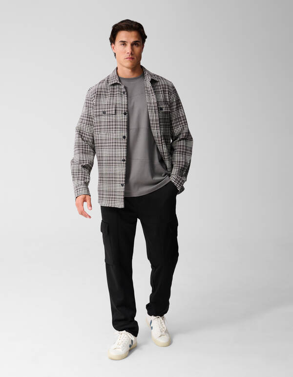 Mixed Lines Kunstwerk T-Shirt Dunkelgrün SHOEBY MEN