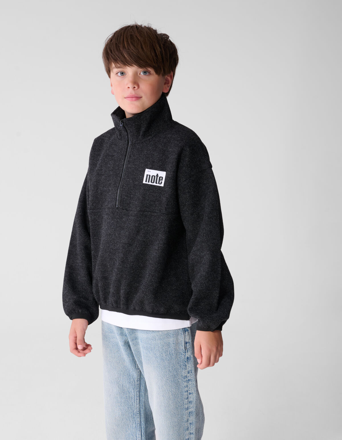 Half Zip Pullover Dunkelgrau SHOEBY BOYS