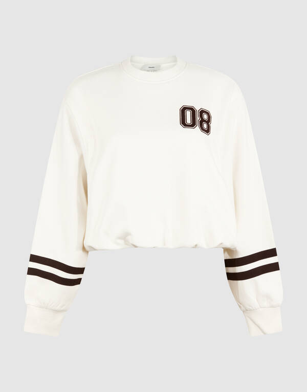 Varsity-Cord-Pullover Gebrochenes Wei&szlig; SHOEBY WOMEN