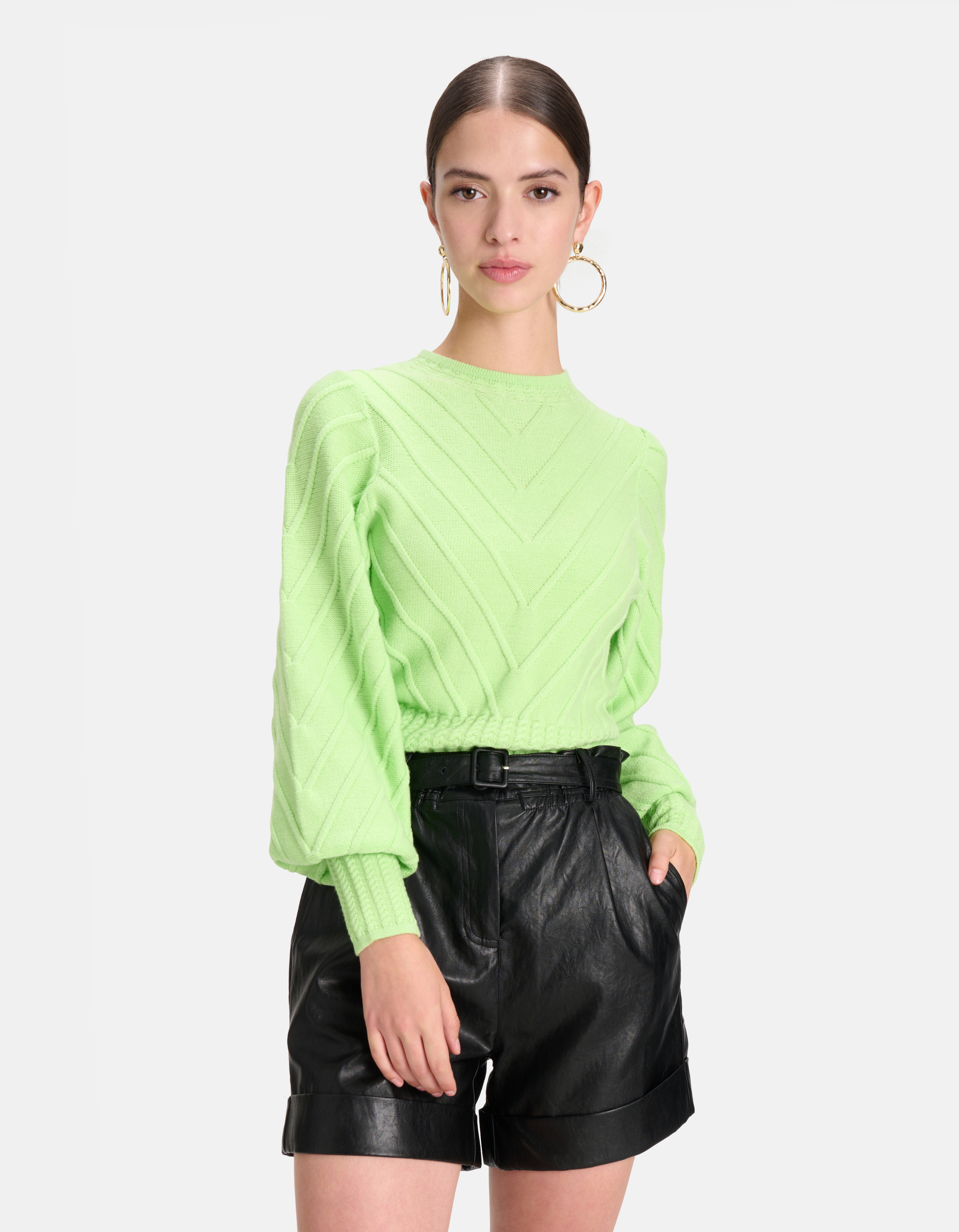 Diagonaler Pullover Lime Green SHOEBY WOMEN