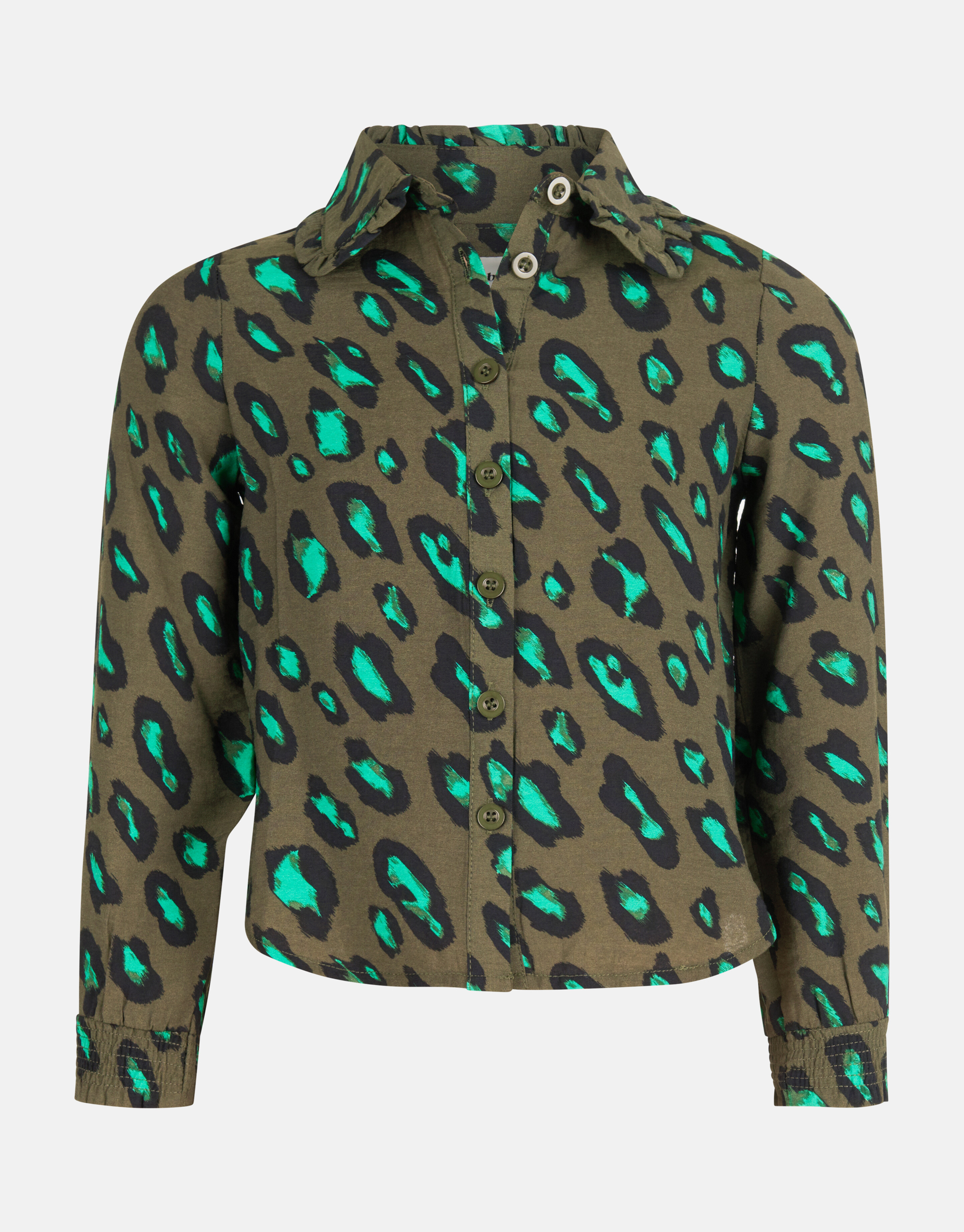 Bluse mit Leopardenmuster Dunkelgrün SHOEBY GIRLS