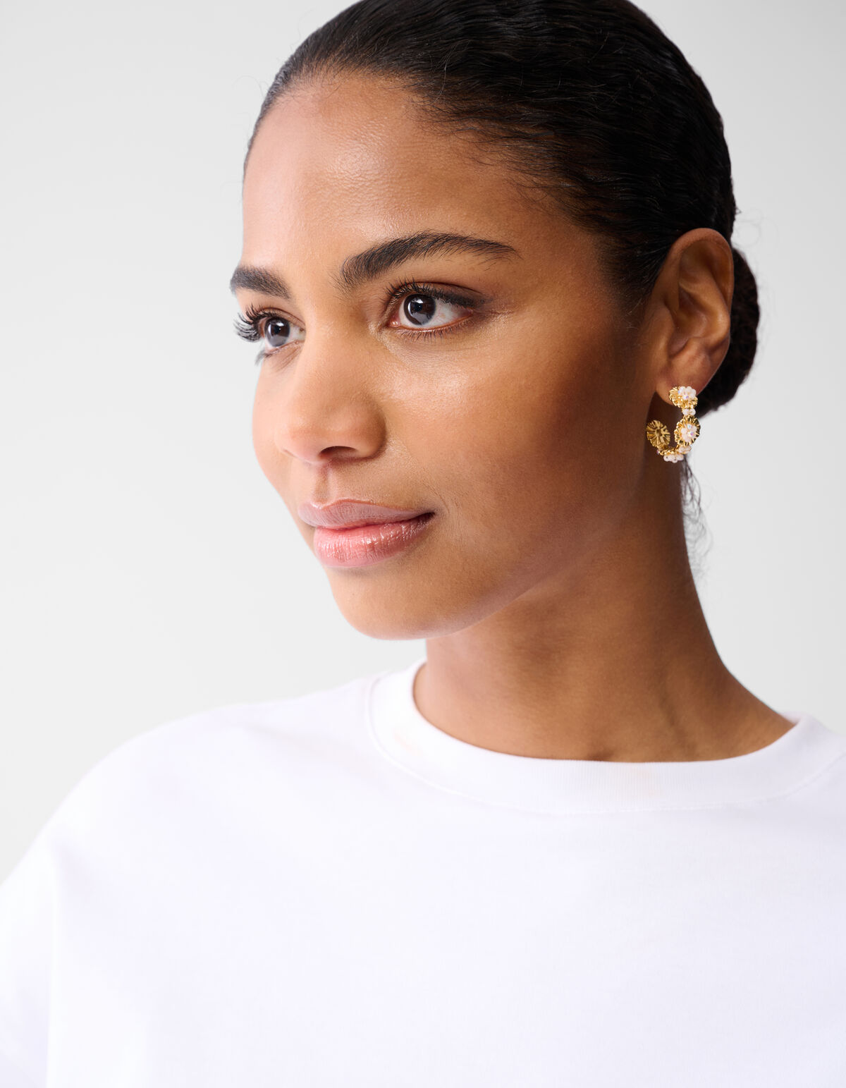 Perlenblumen-Ohrringe Gold SHOEBY ACCESSOIRES