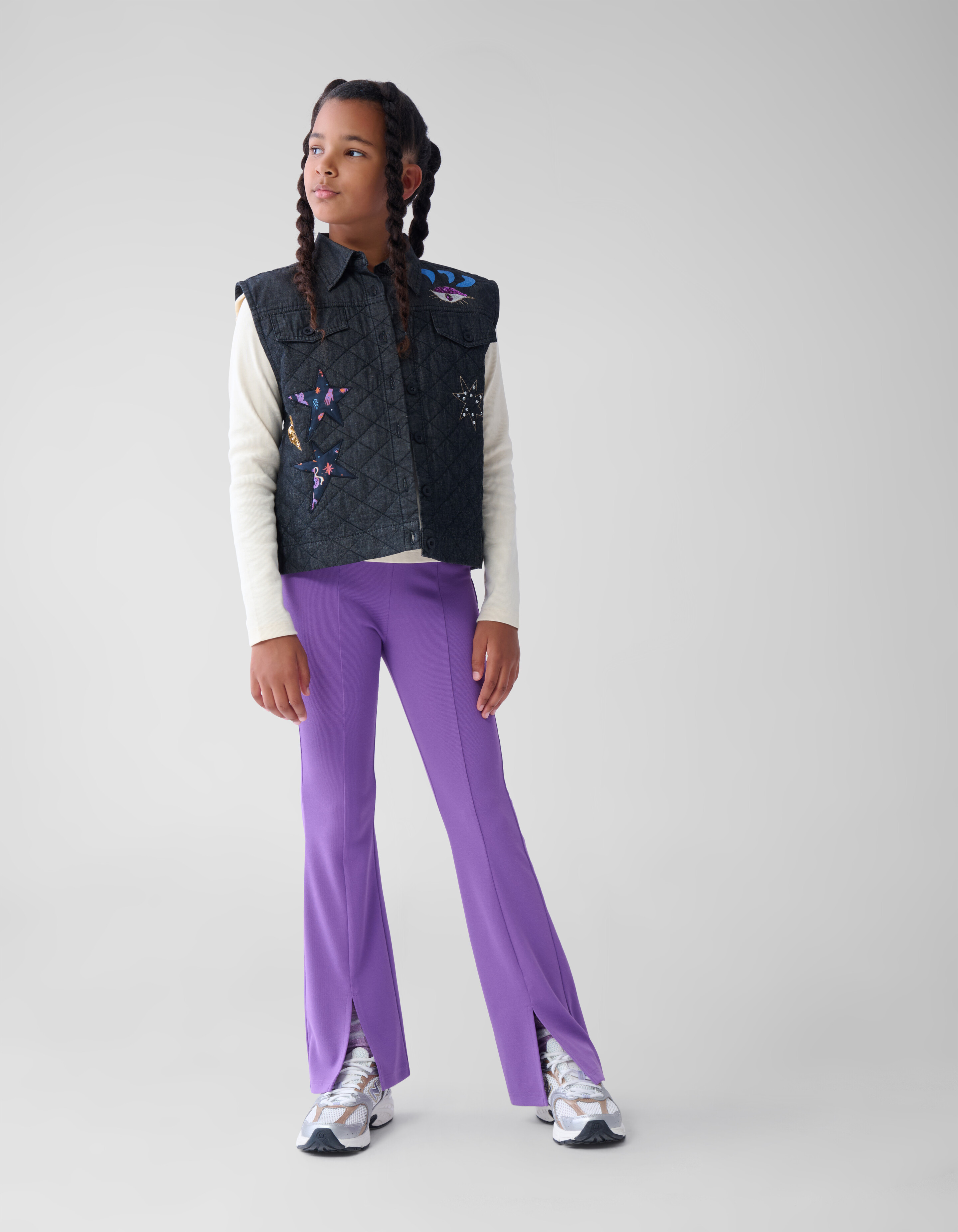 Ausgestellte Rippen-Leggings Lila SHOEBY GIRLS