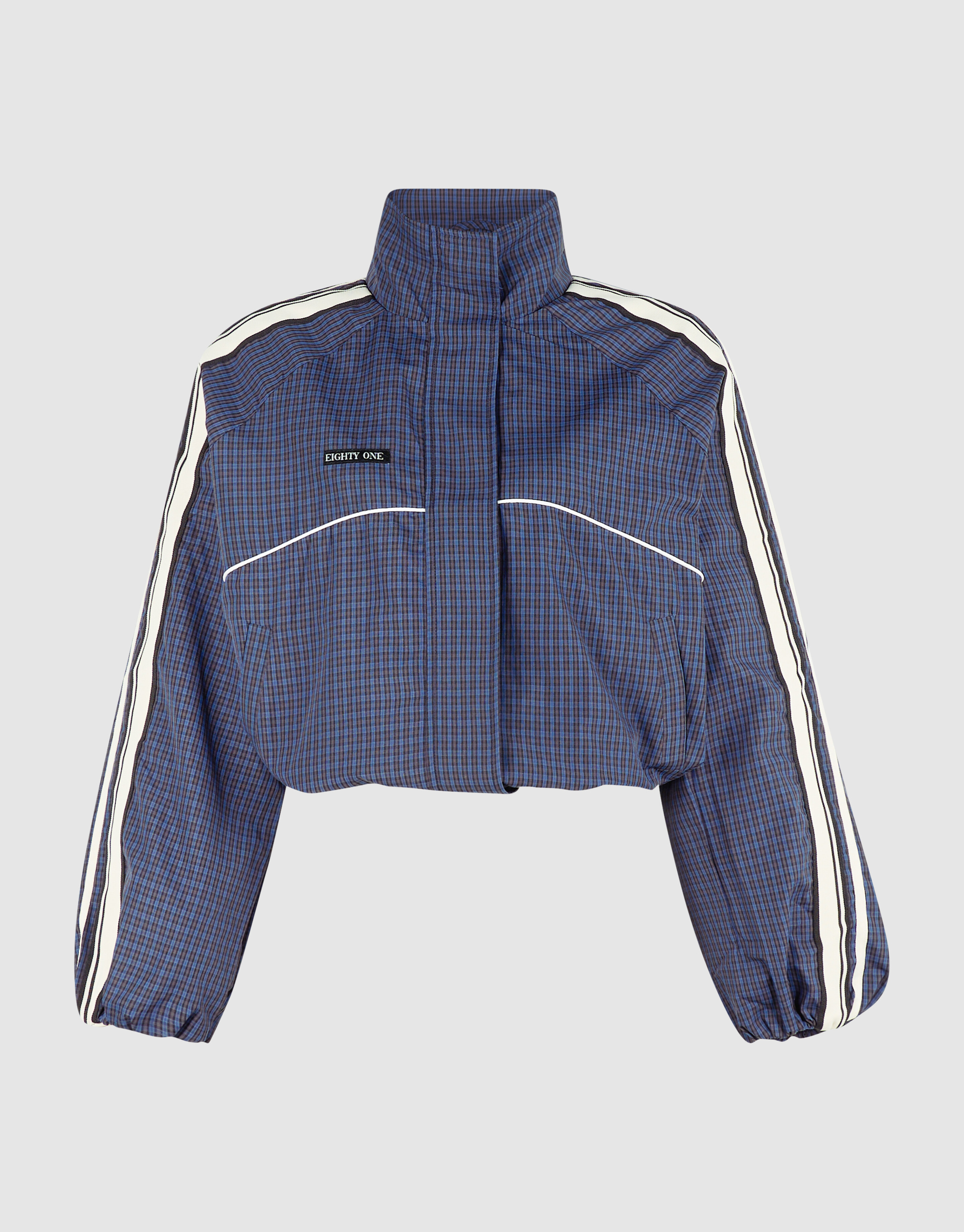 Oversized Sporty Karo Jacke Dunkelblau SHOEBY WOMEN