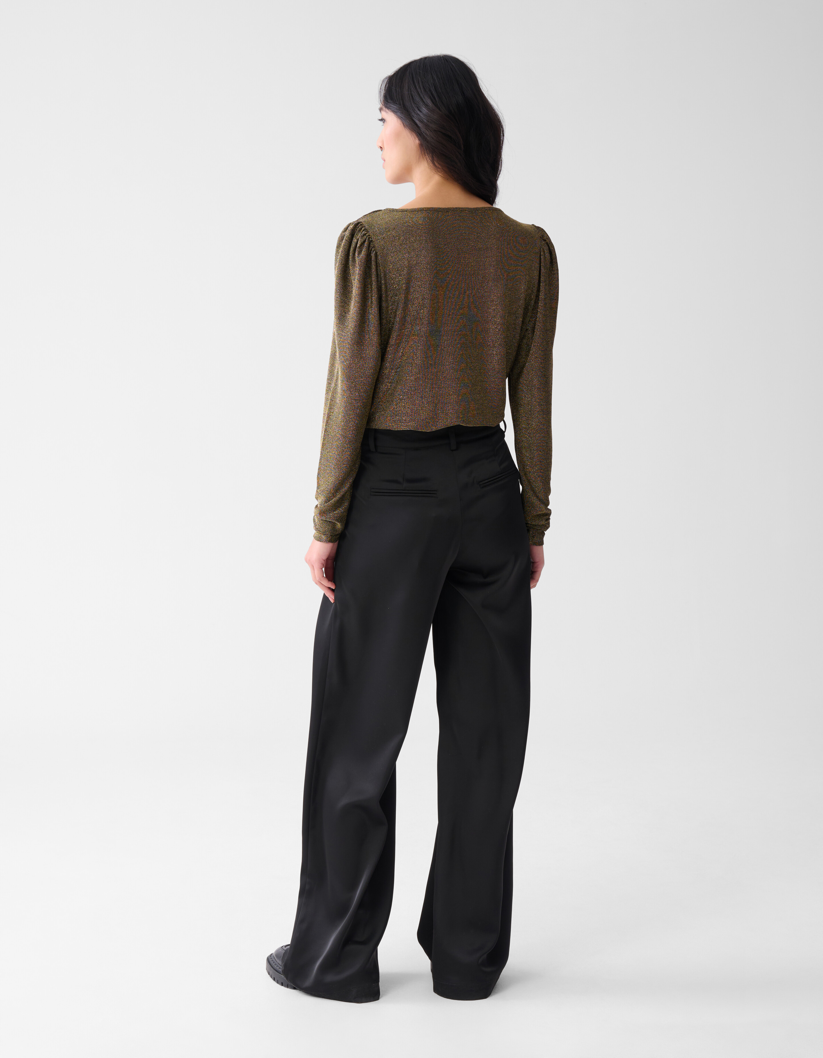 Glitzer Drapierungsbluse Gold SHOEBY WOMEN