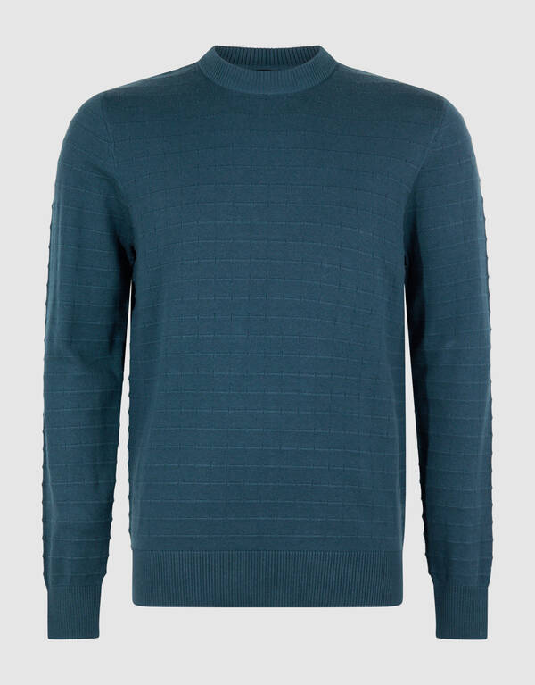 Strukturierter Strickpullover Dunkelgrün SHOEBY MEN