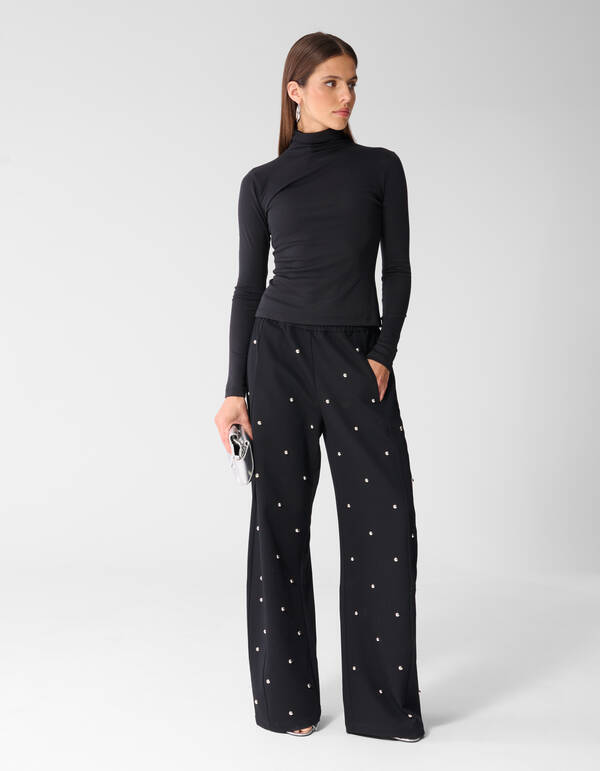 Col Neck Longsleeve Schwarz SHOEBY WOMEN