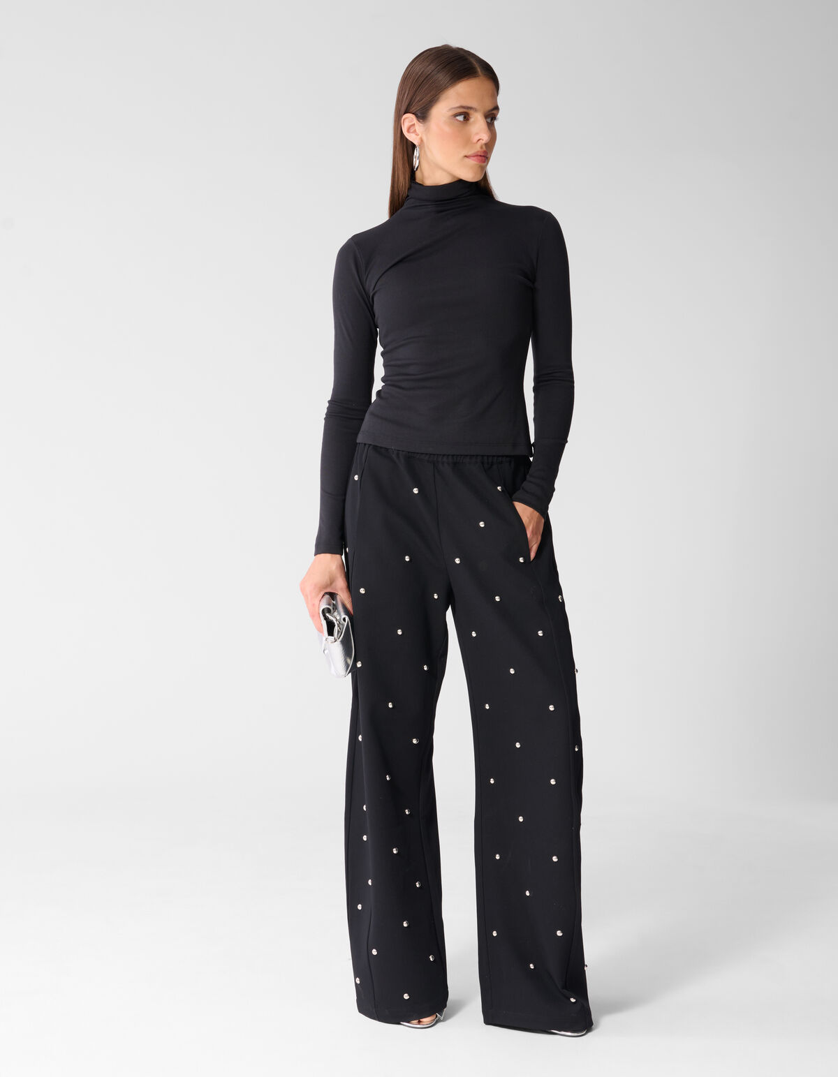 Col Neck Longsleeve Schwarz SHOEBY WOMEN