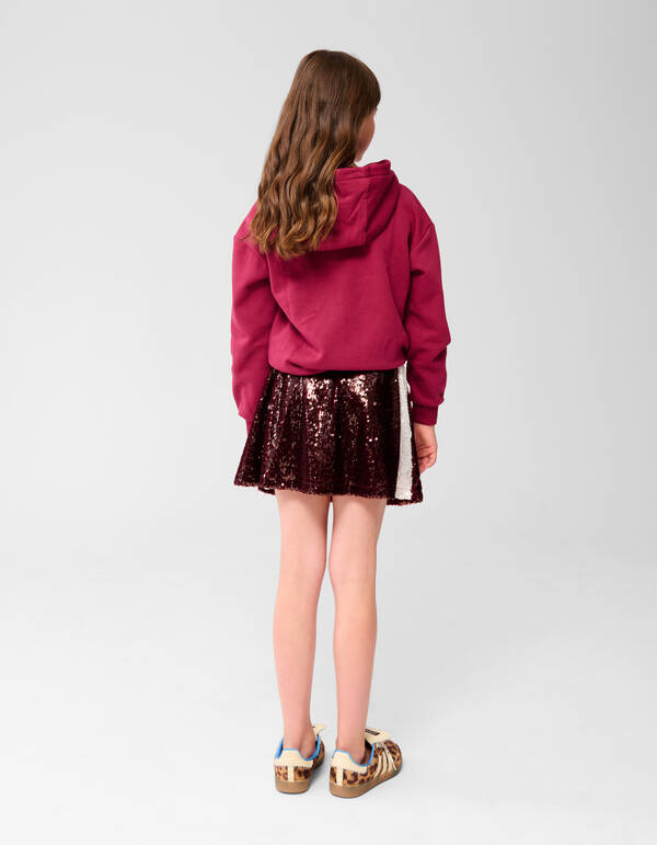 Pailletten Minirock Dunkelrot SHOEBY GIRLS
