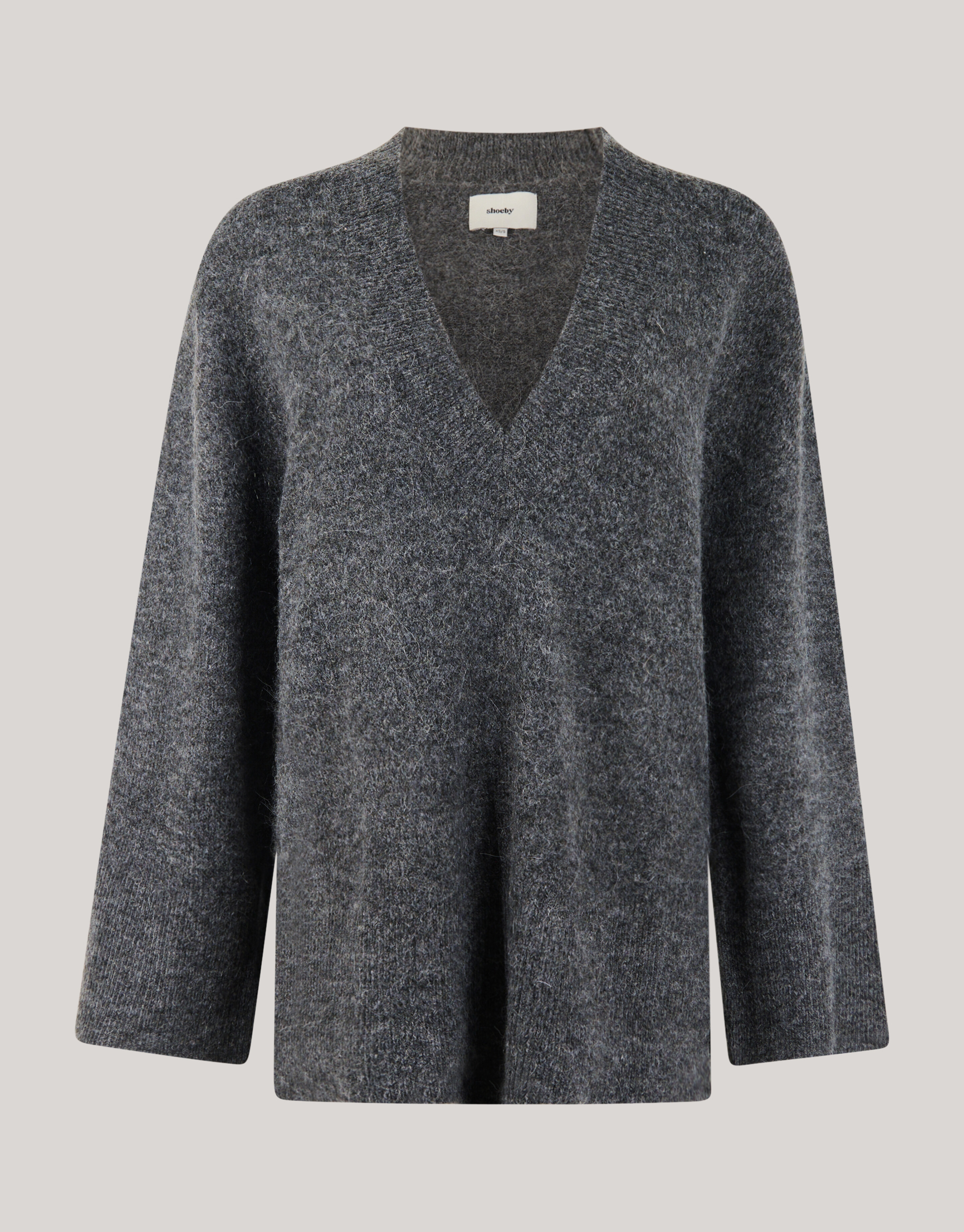 Pullover mit V-Ausschnitt Dunkelgrau SHOEBY WOMEN