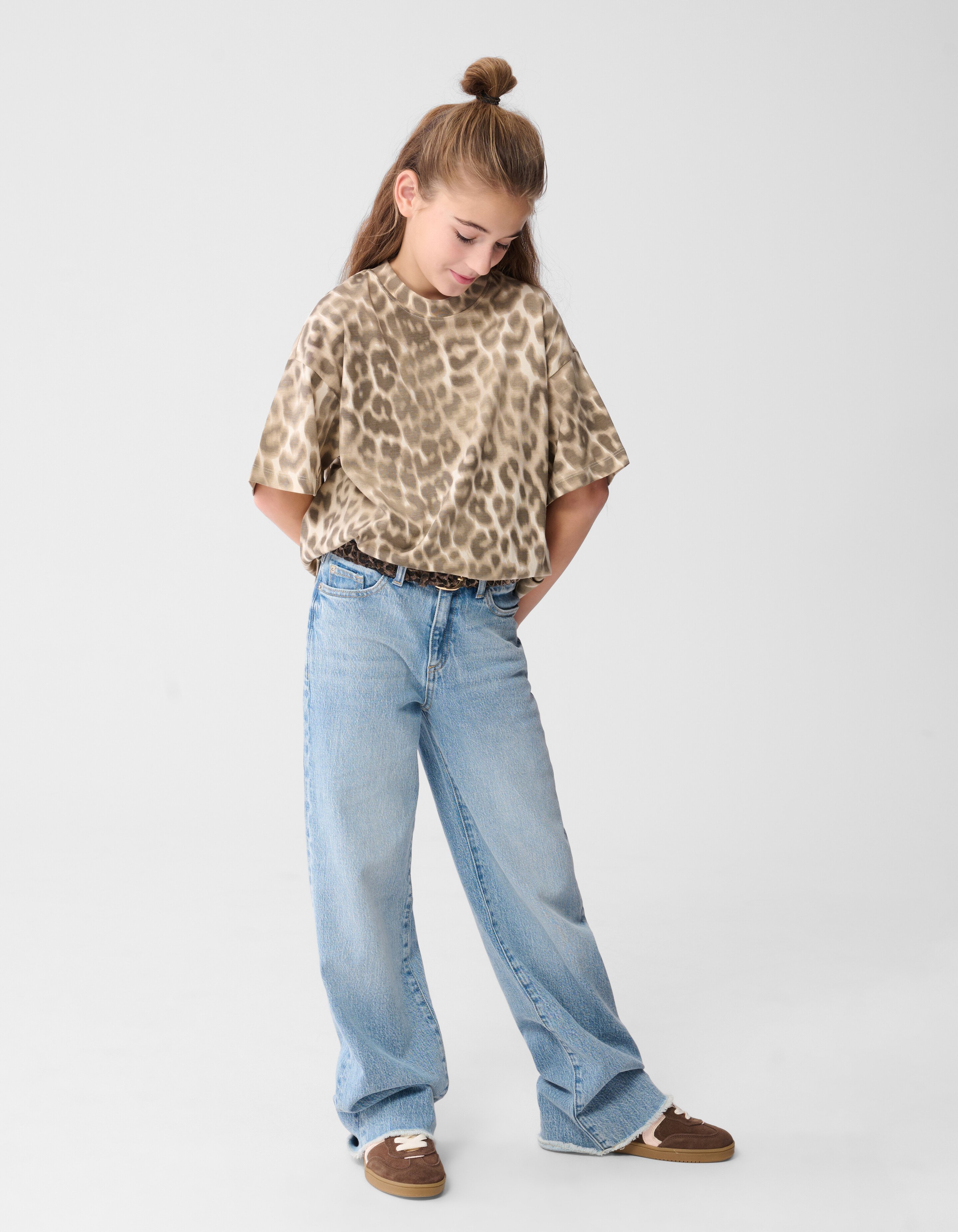 Oversized Leopard T-Shirt Hellbraun SHOEBY GIRLS