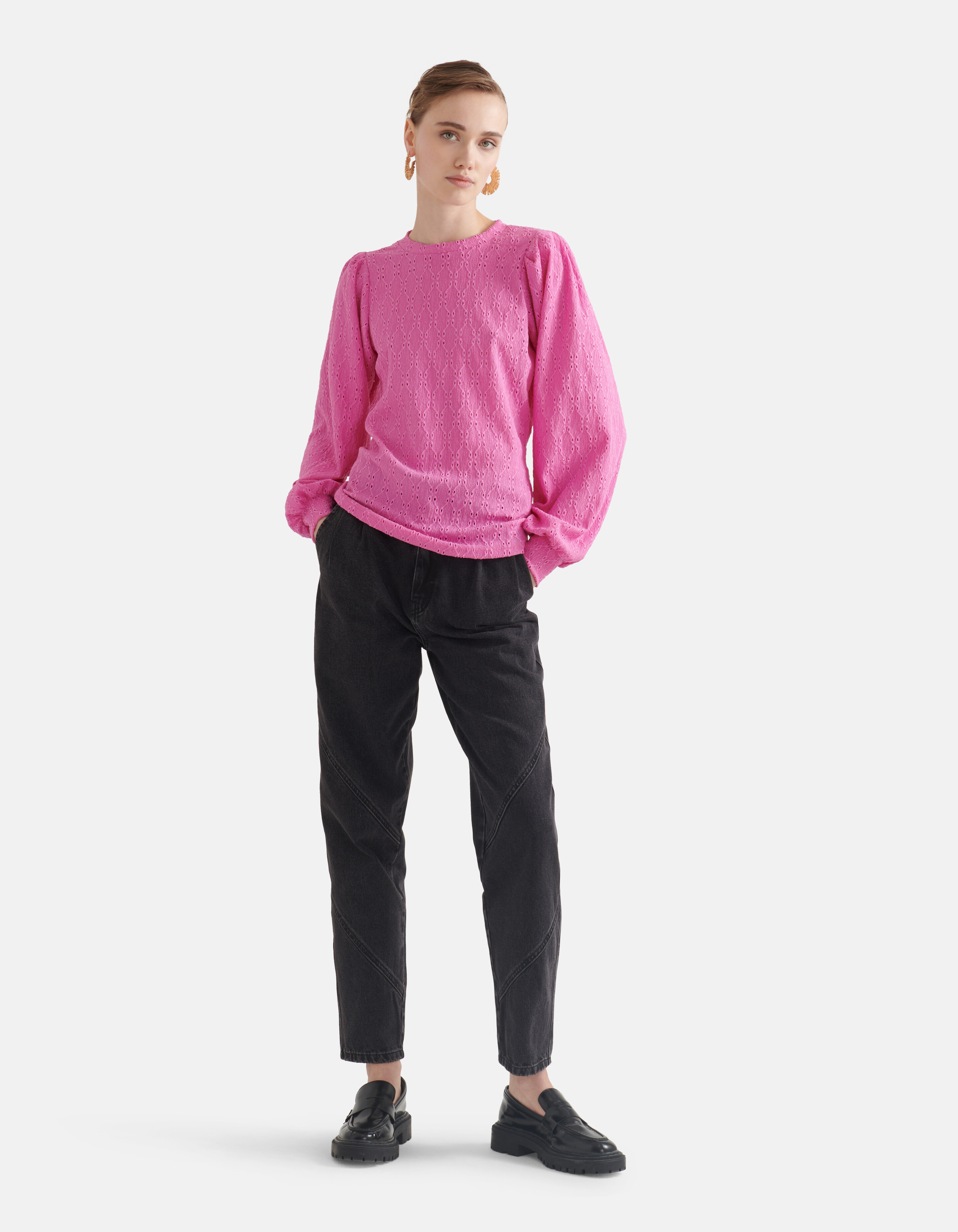 Bluse mit Stickerei Rosa SHOEBY