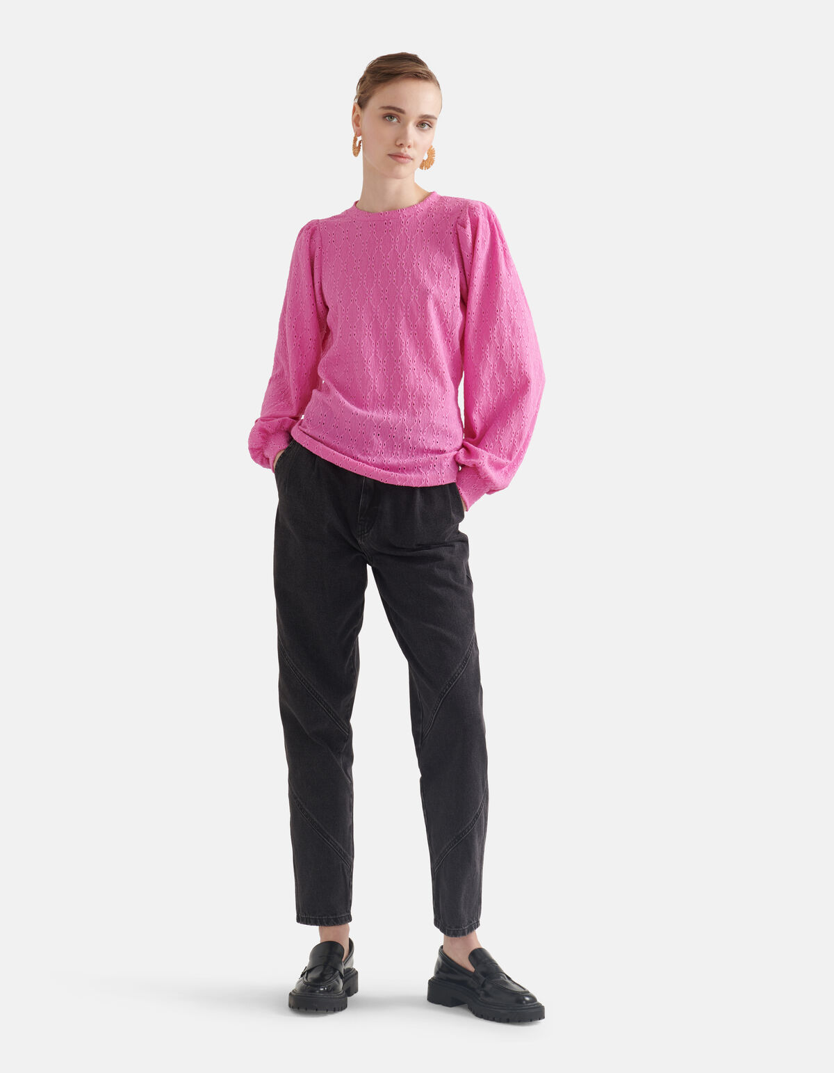 Bluse mit Stickerei Rosa SHOEBY