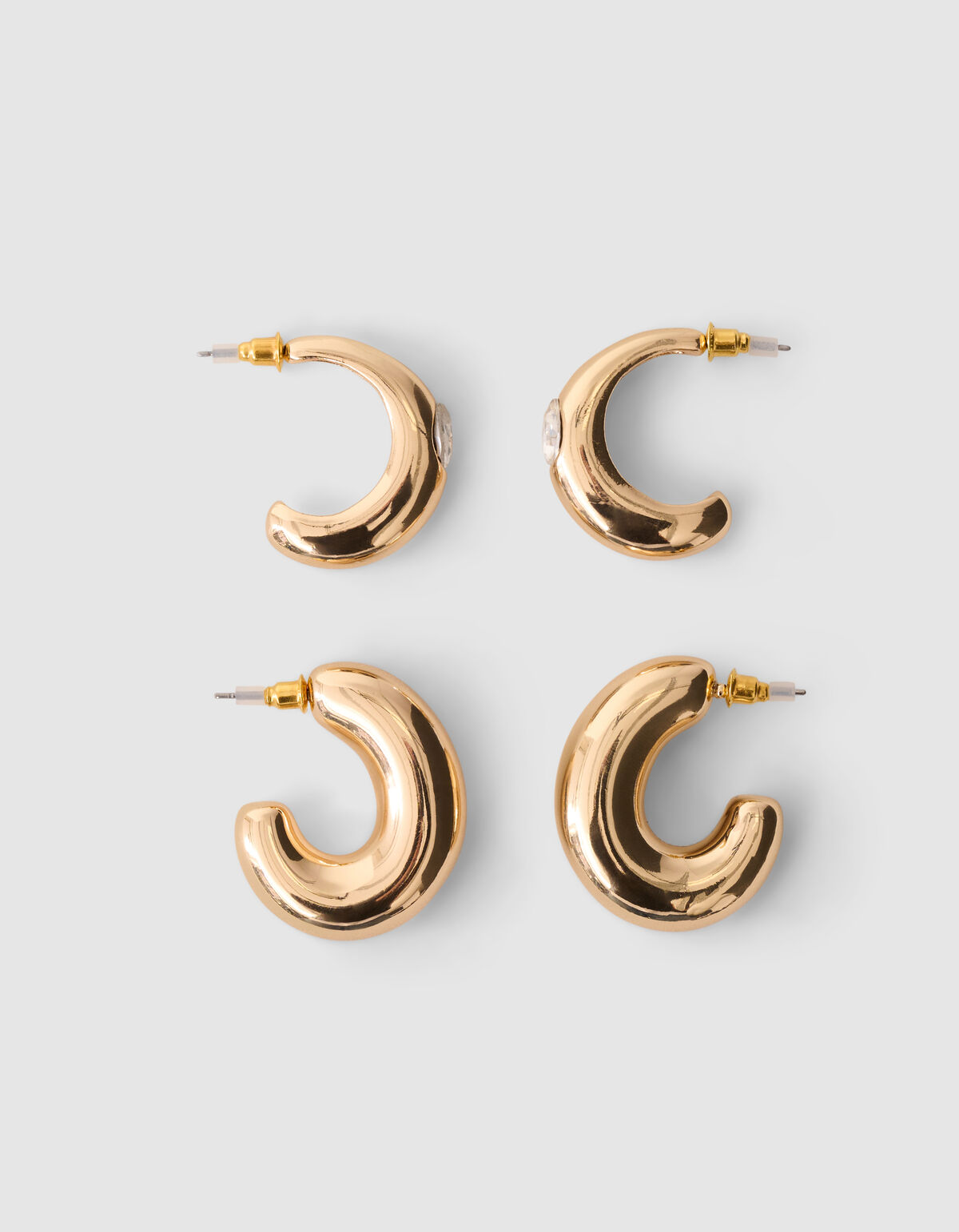 Basic-Hoop-Set Ohrringe Gold SHOEBY ACCESSOIRES