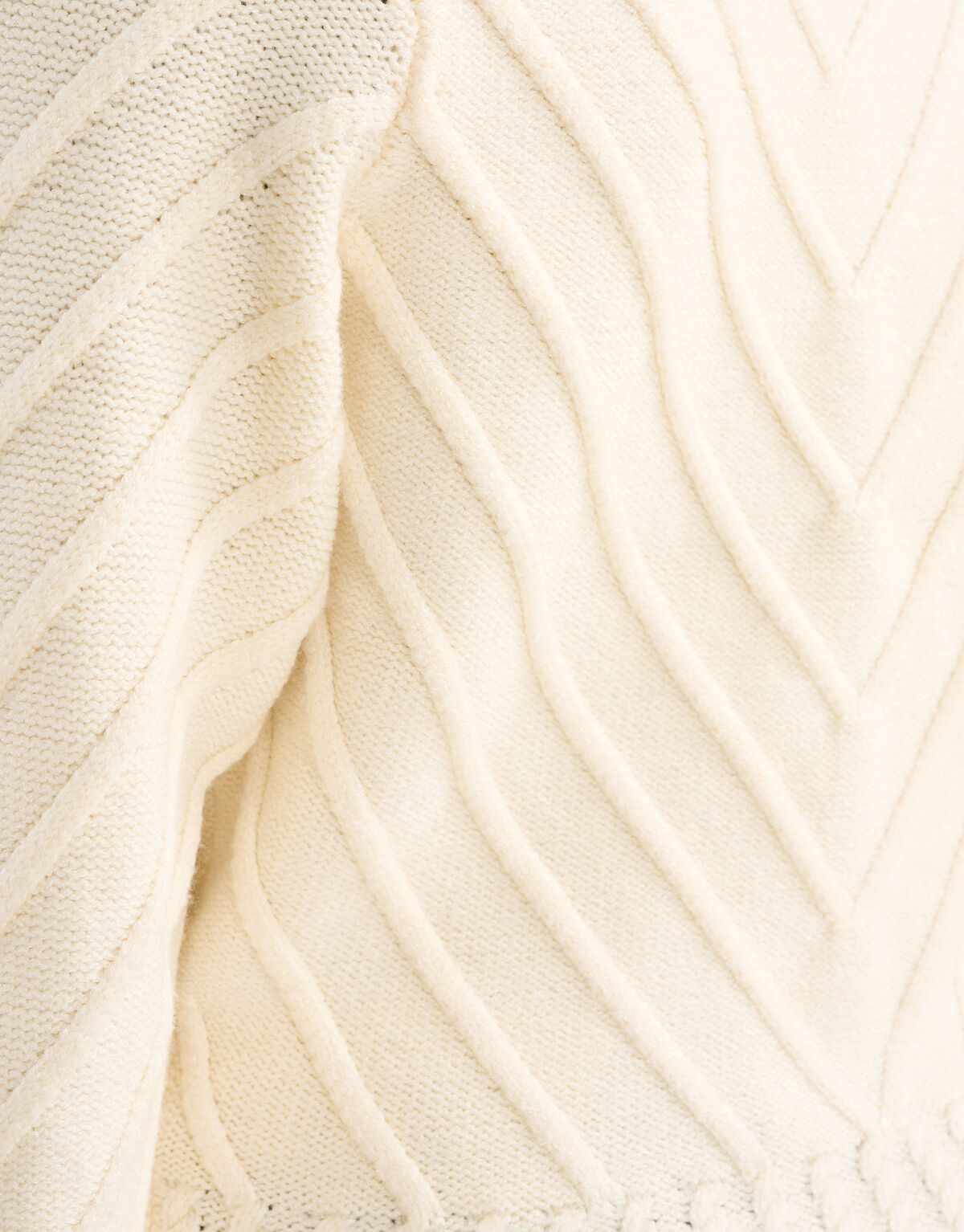 Diagonaal Trui Gebroken Wit SHOEBY GIRLS