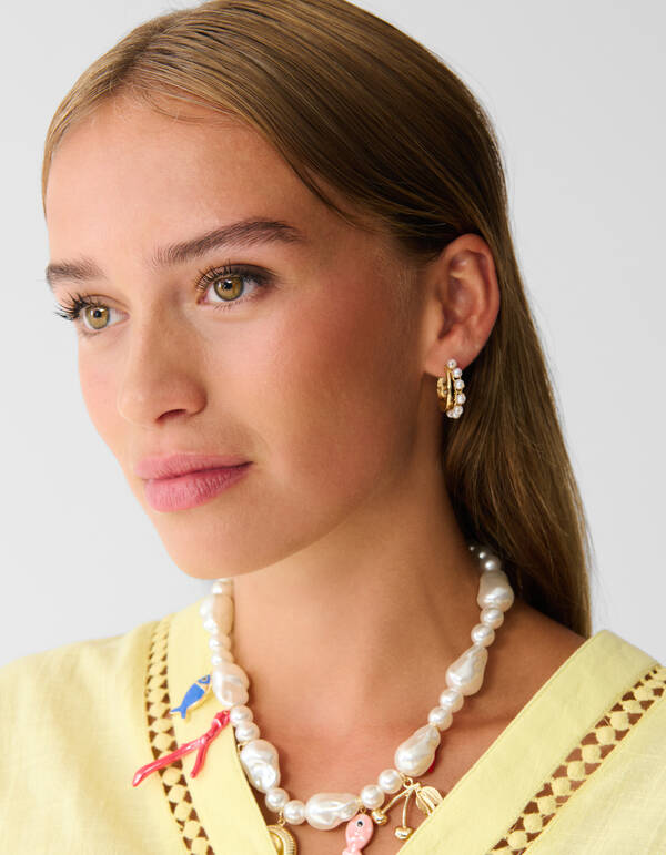 Perlen Creolen Gold SHOEBY ACCESSOIRES