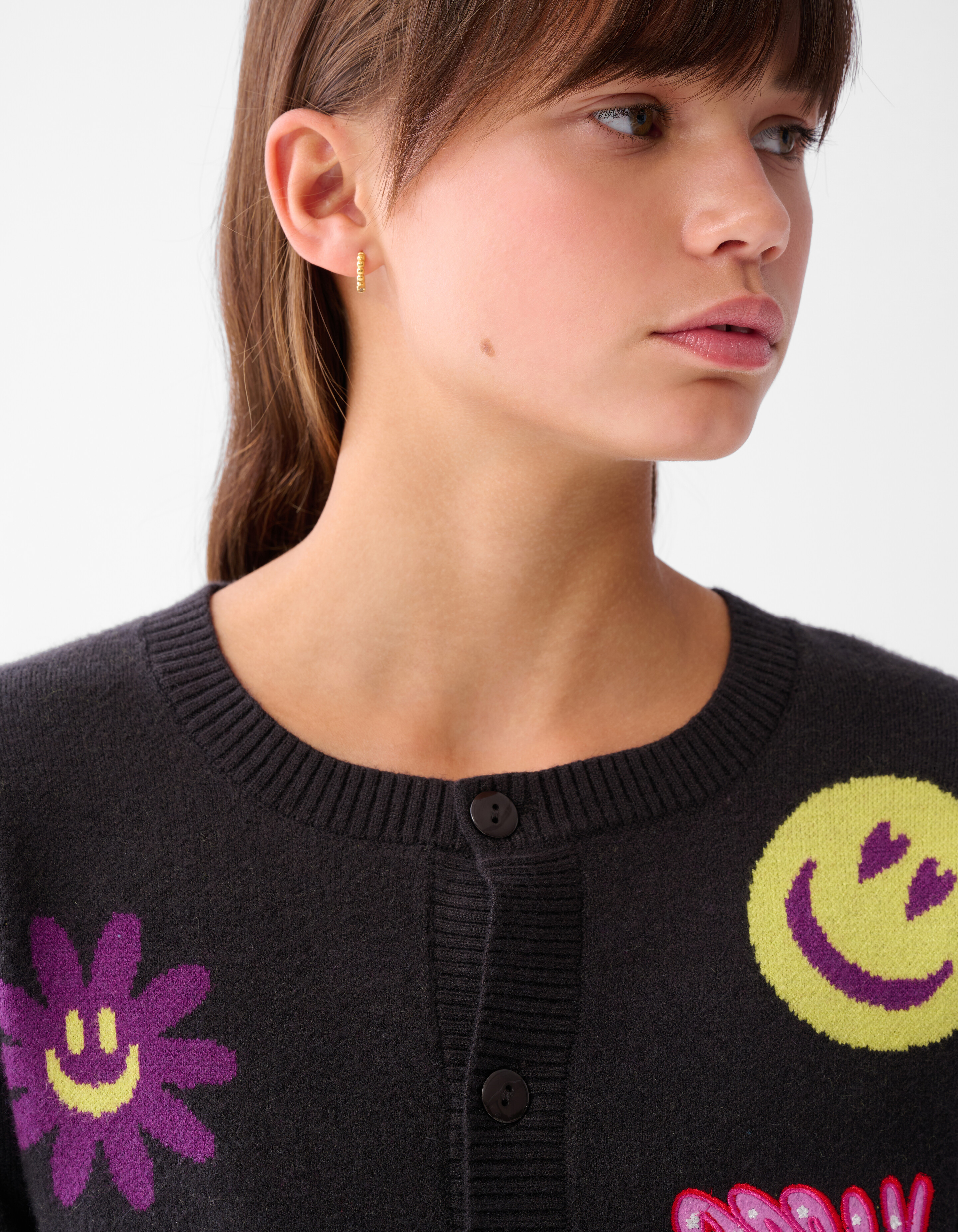 Smile Strickjacke Dunkelgrau SHOEBY GIRLS
