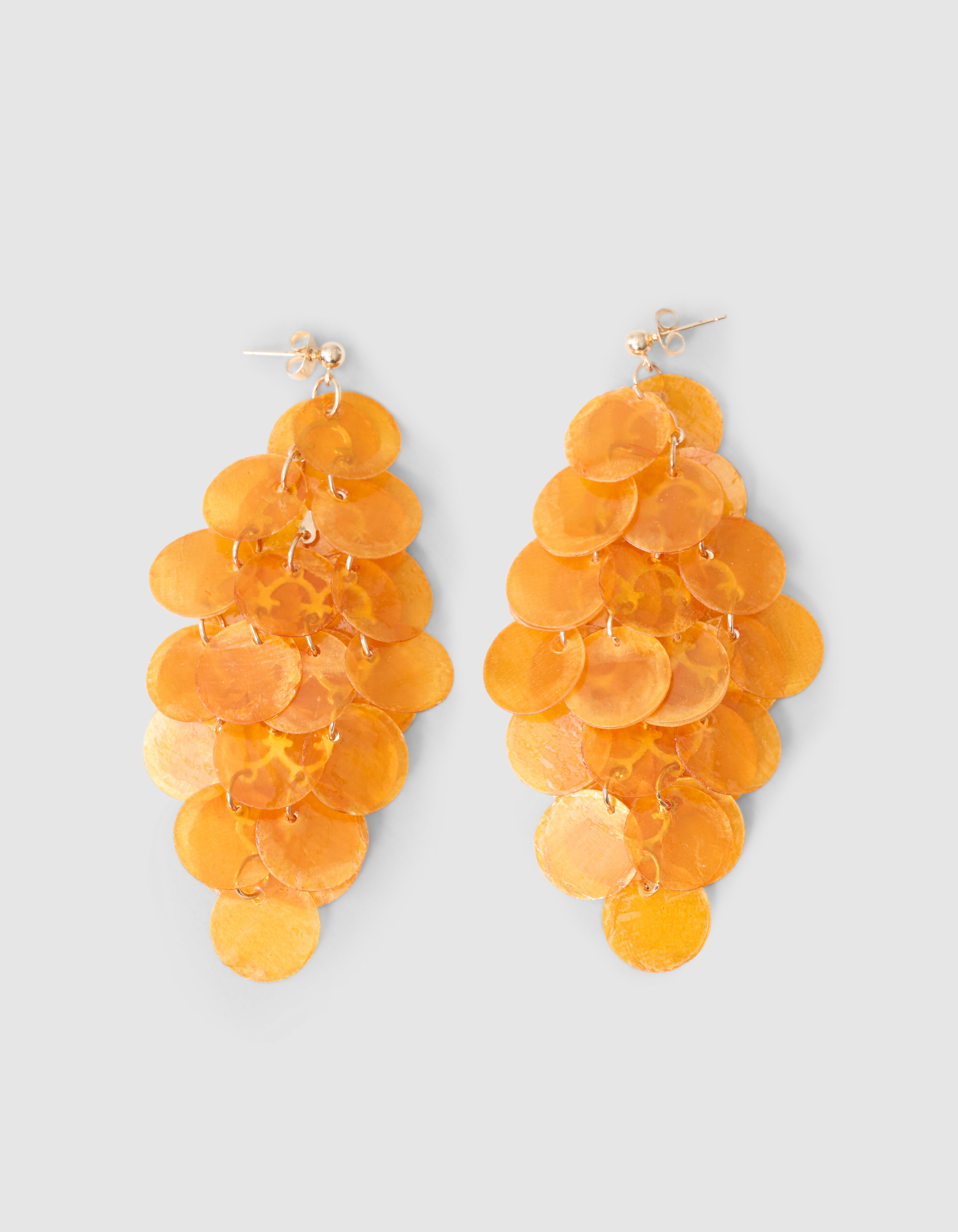 Muschel-Dreieck-Ohrringe Orange SHOEBY ACCESSOIRES