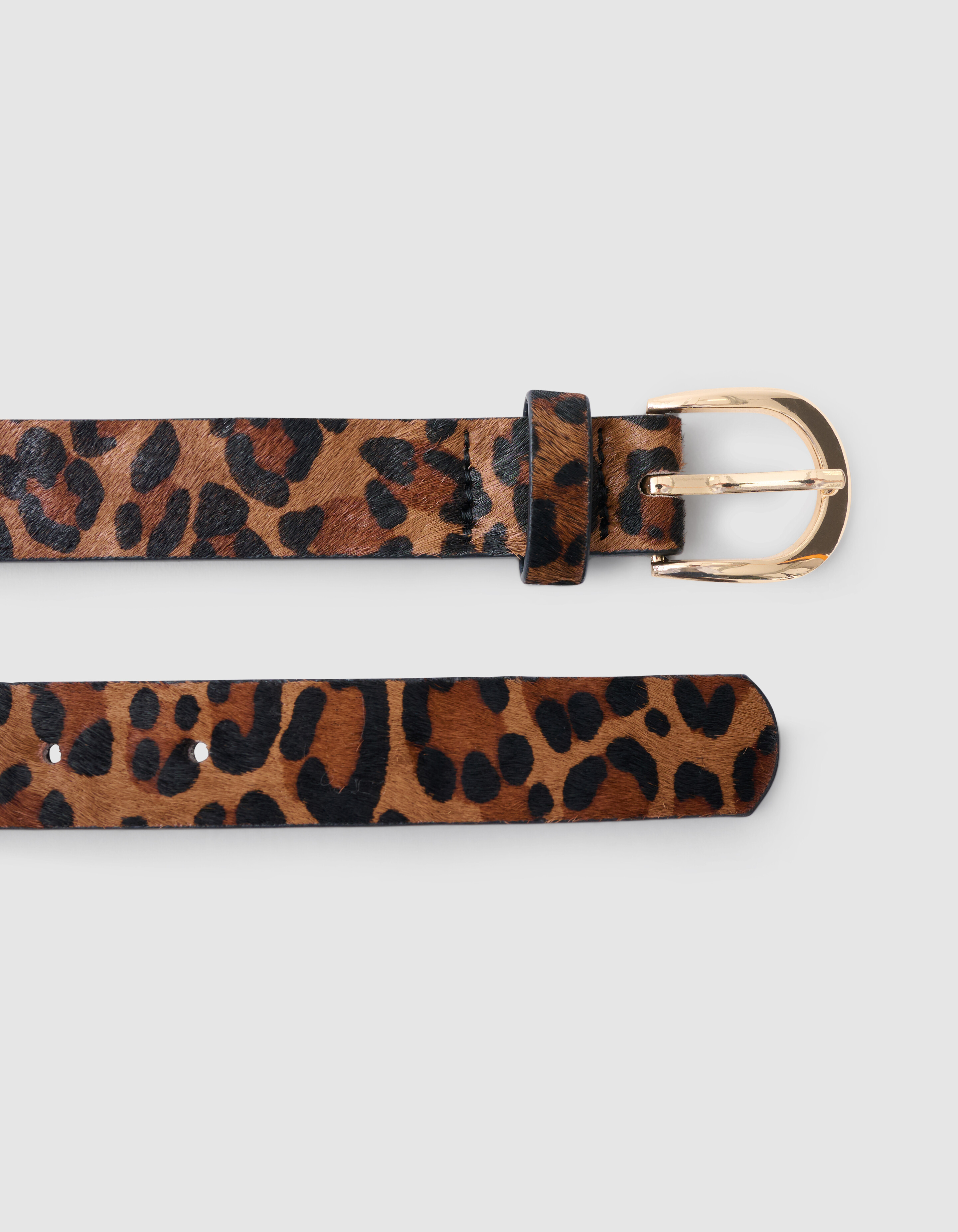 Haariger Leopard Riem Braun SHOEBY ACCESSOIRES