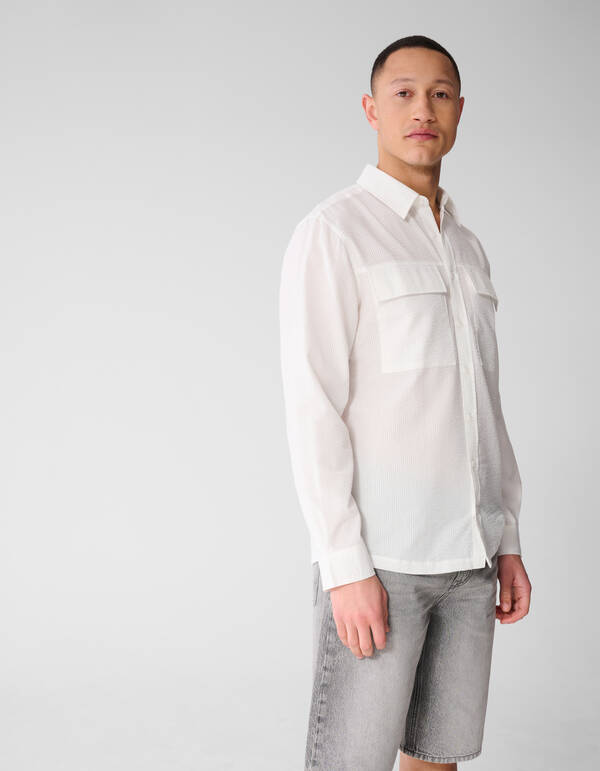 Seersucker Hemd Wei&szlig; SHOEBY MEN