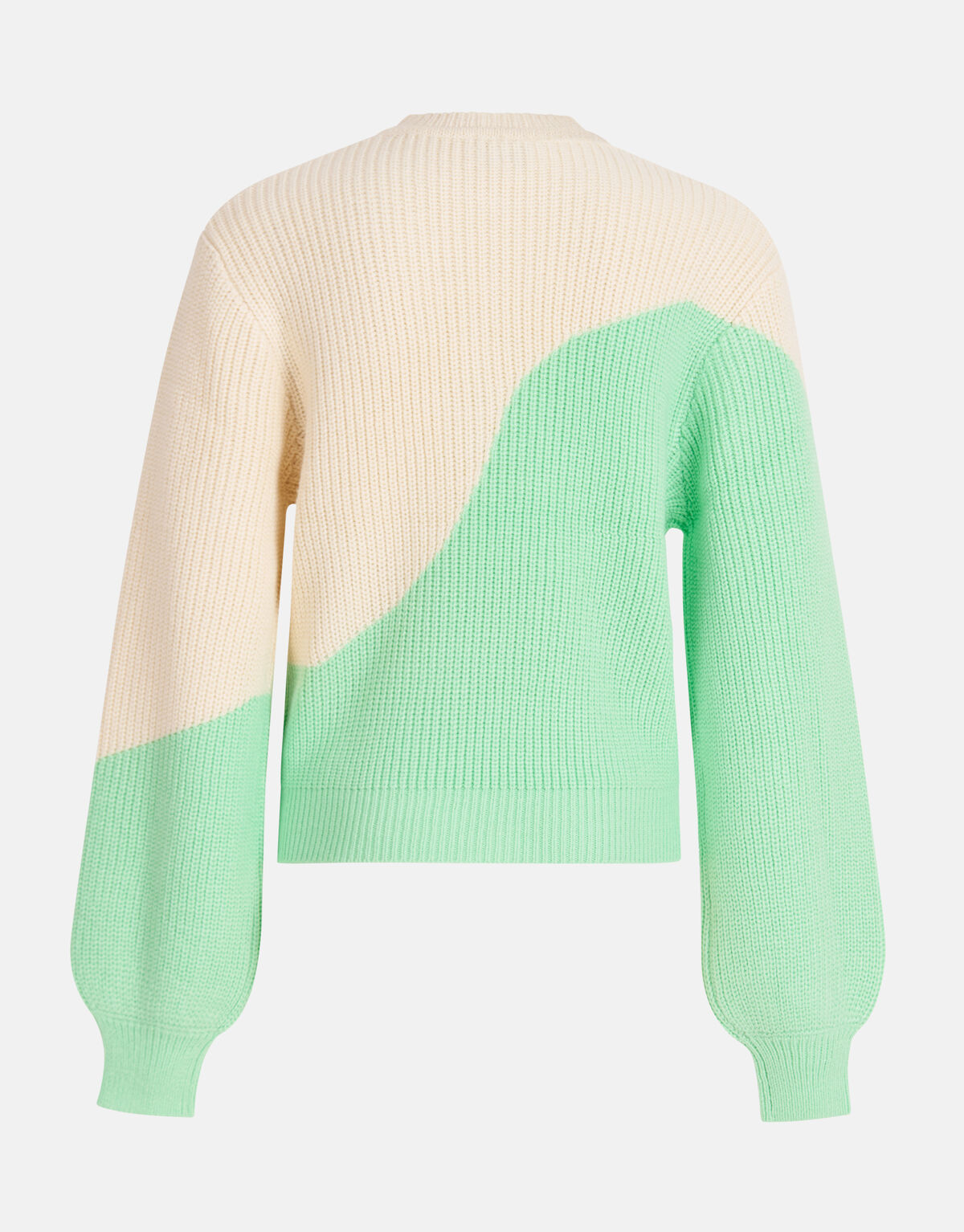 Colorblock Trui Gebroken Wit/Lichtgroen SHOEBY WOMEN