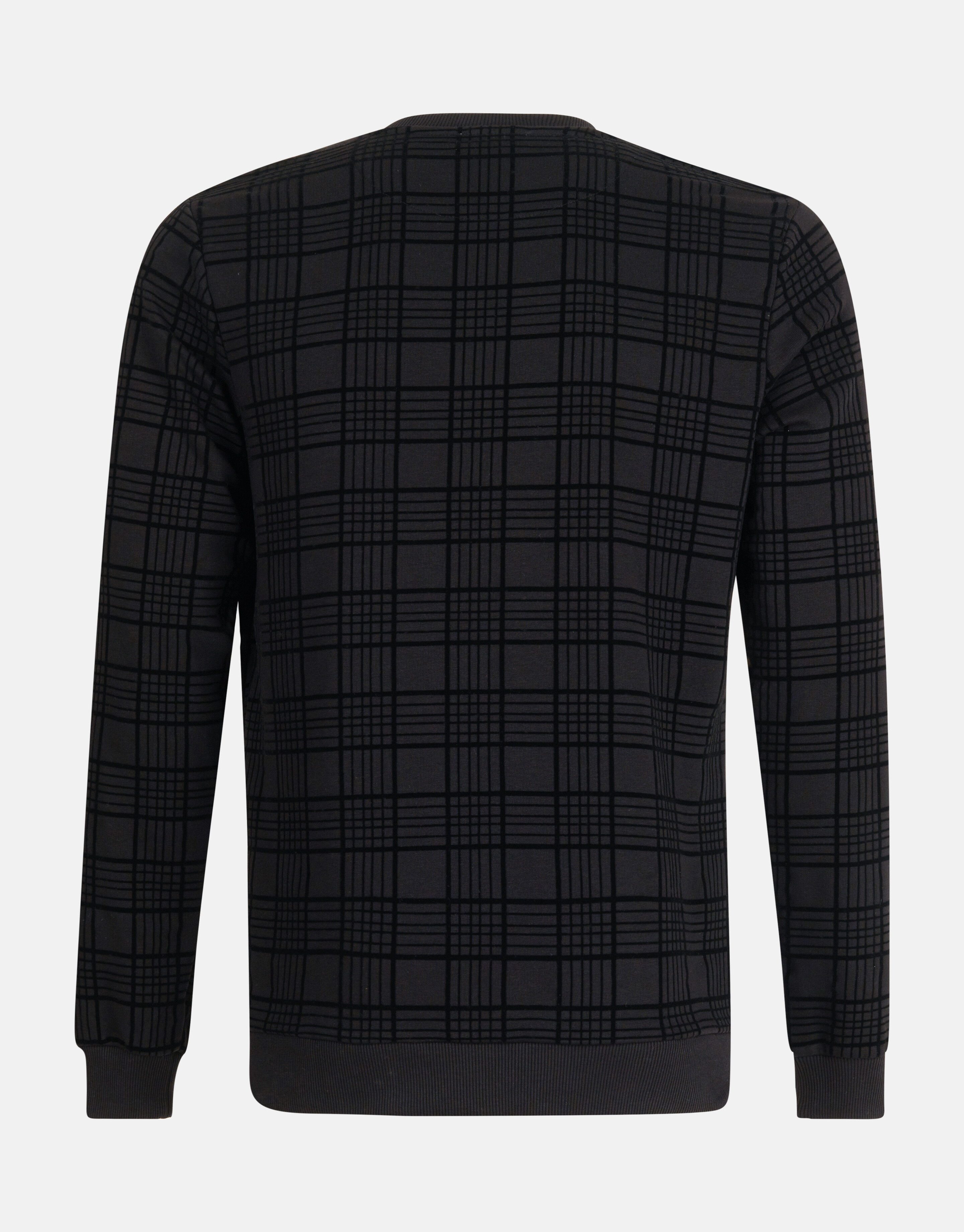 Karierter Pullover aus Samt Schwarz SHOEBY MEN