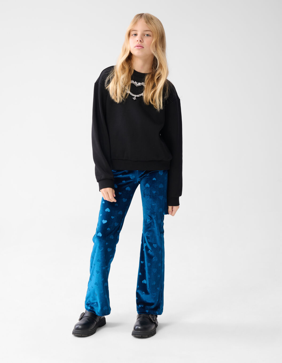 Velvet Heart Flared Legging Blau SHOEBY GIRLS