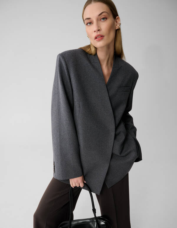 Oversized-Wickelblazer Dunkelgrau Von Lonneke SHOEBY WOMEN