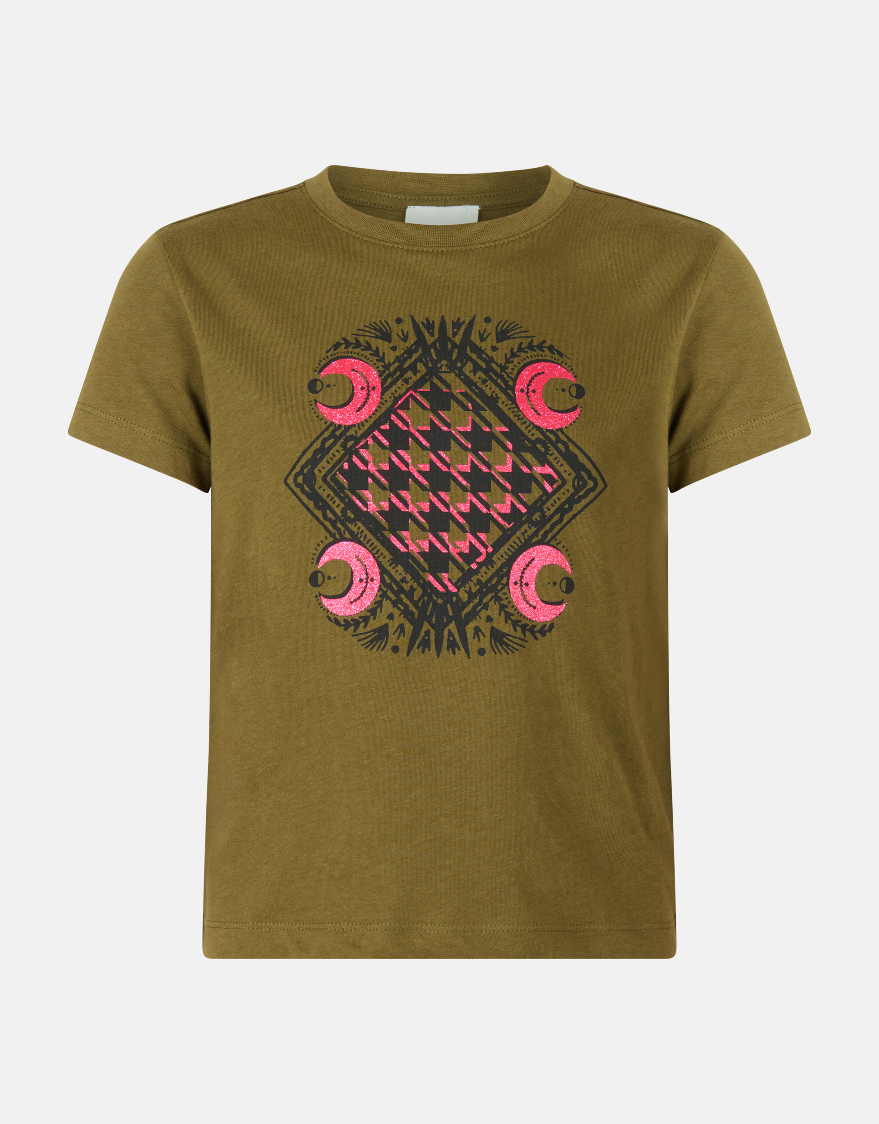 Dunkelgrünes T-Shirt mit Aufdruck SHOEBY GIRLS