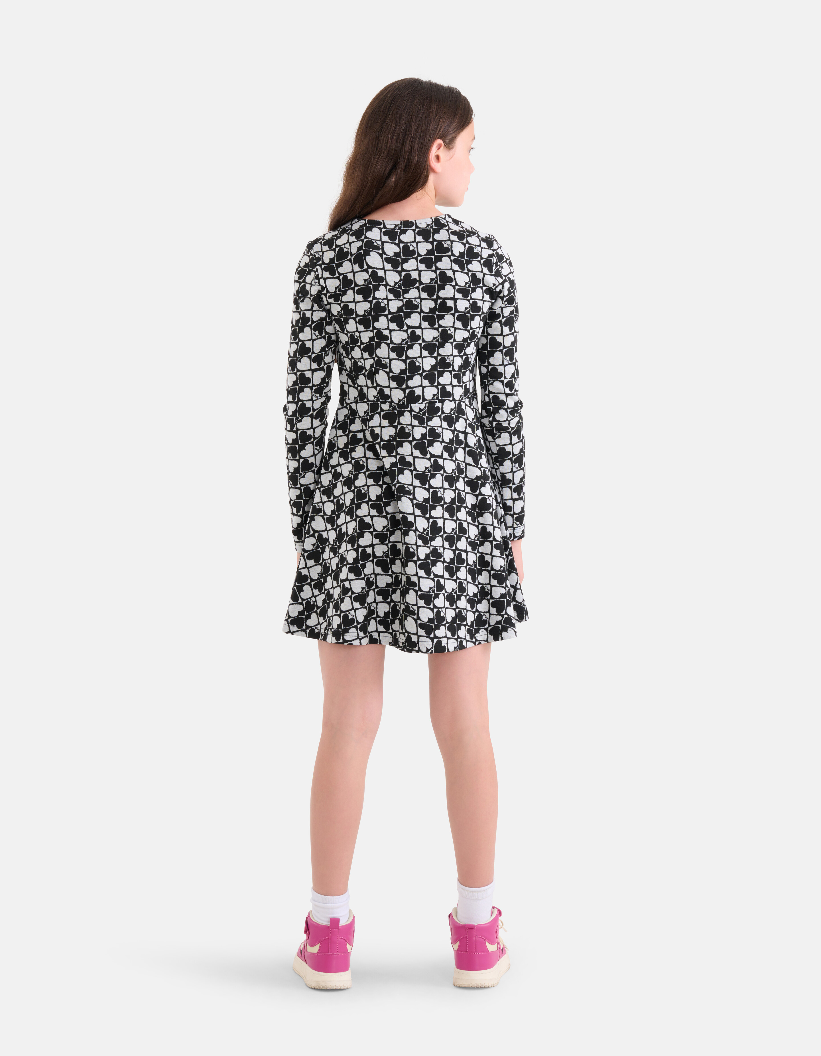 Bedrucktes Kleid Grau/Schwarz SHOEBY GIRLS