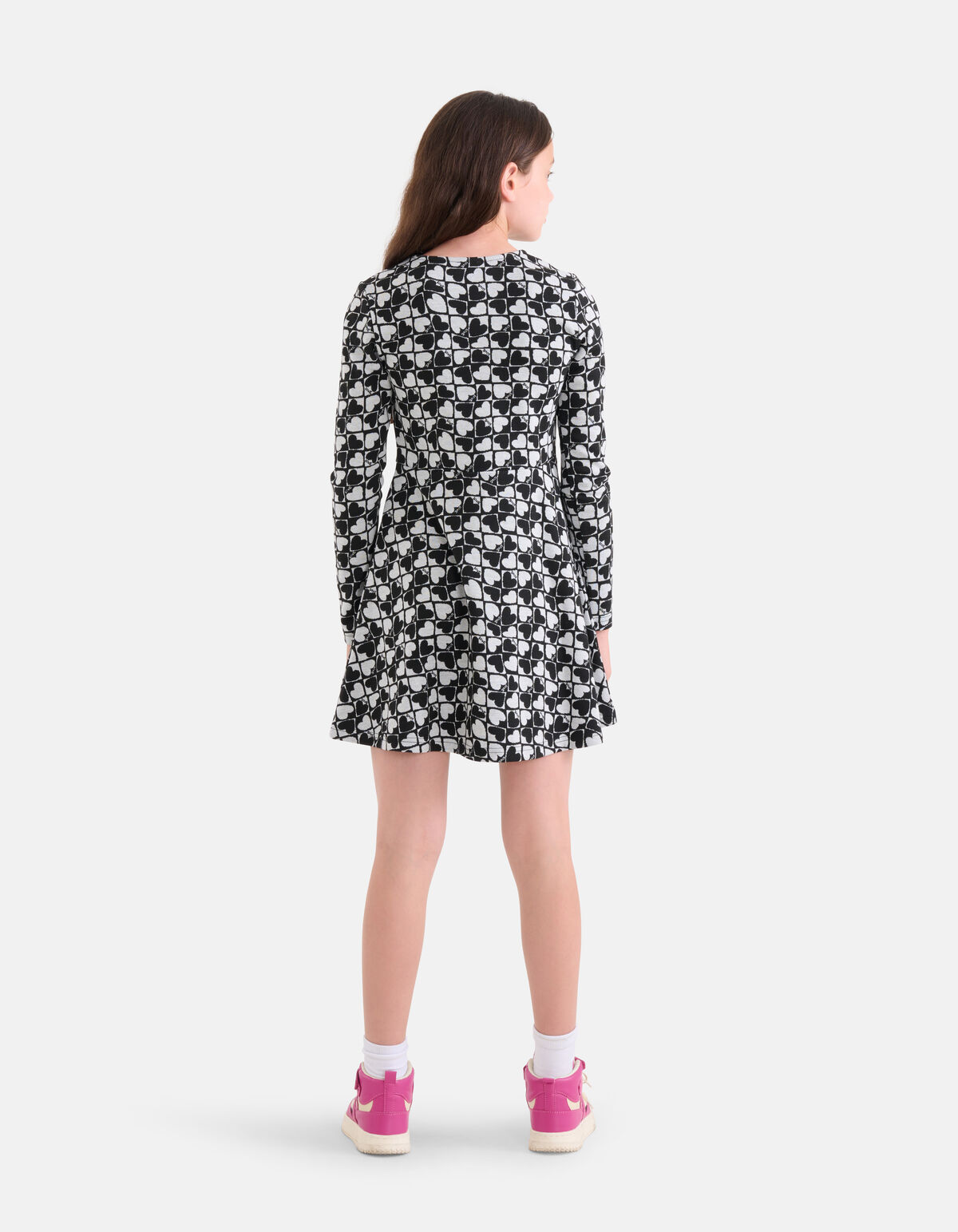 Bedrucktes Kleid Grau/Schwarz SHOEBY GIRLS