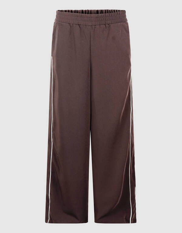 Sporty Piping Wide Leg Fit Hose Dunkelbraun SHOEBY WOMEN