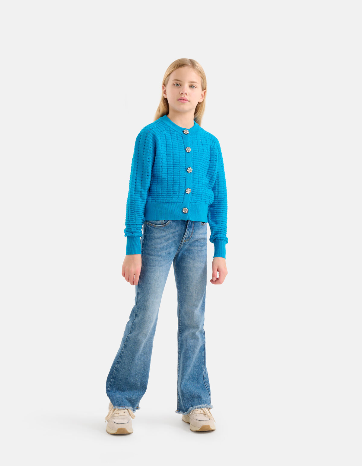 Weiche Strickjacke Blau SHOEBY GIRLS