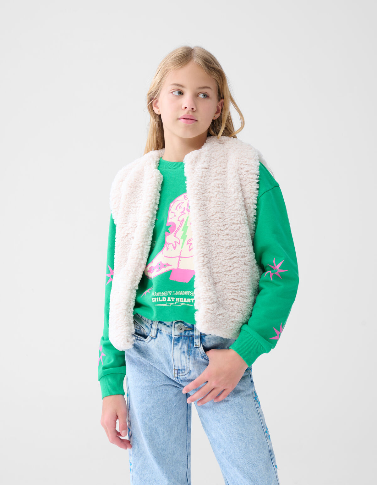 Teddy Label Gilet Gebrochenes Weiß SHOEBY GIRLS