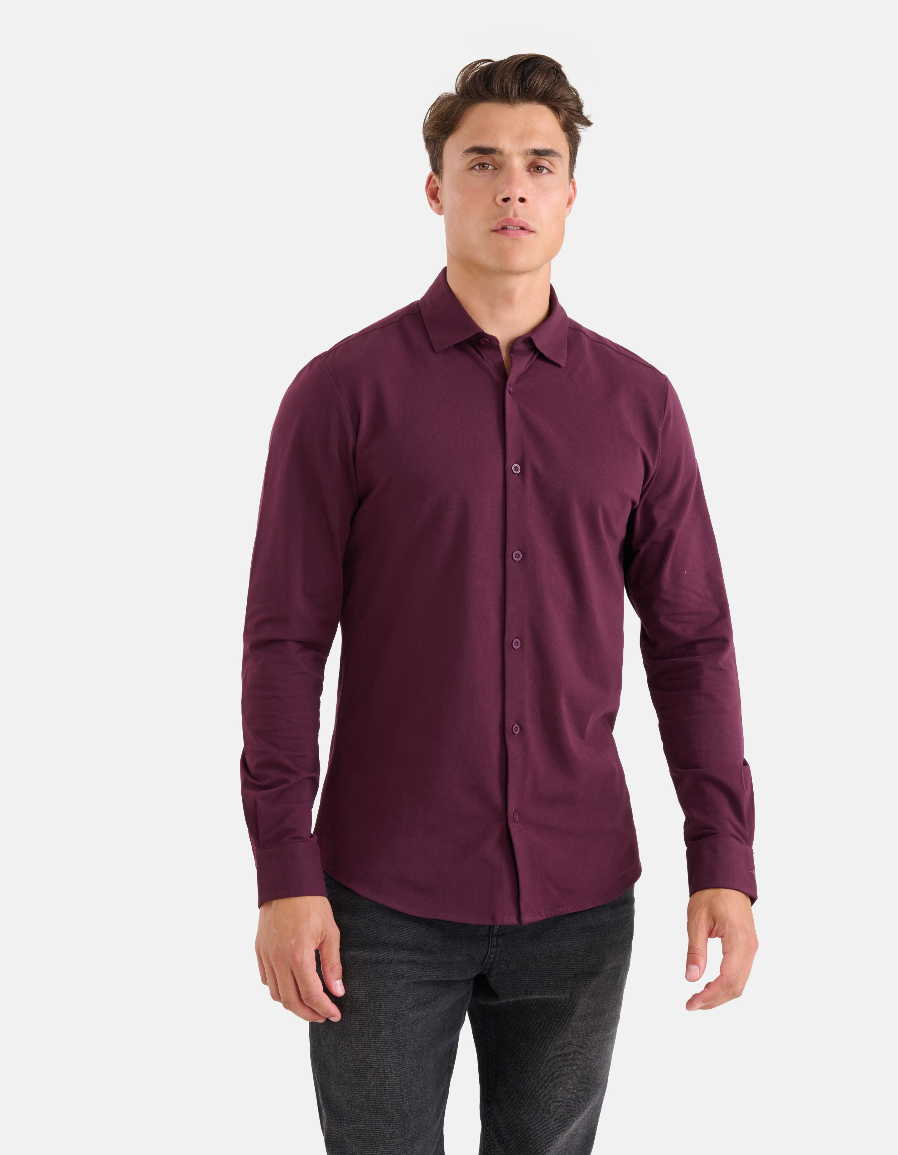 Jersey Overhemd Bordeaux SHOEBY MEN