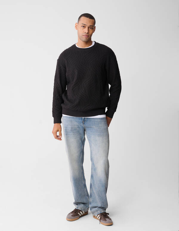Pullover mit Wellenstruktur Dunkelbraun SHOEBY MEN